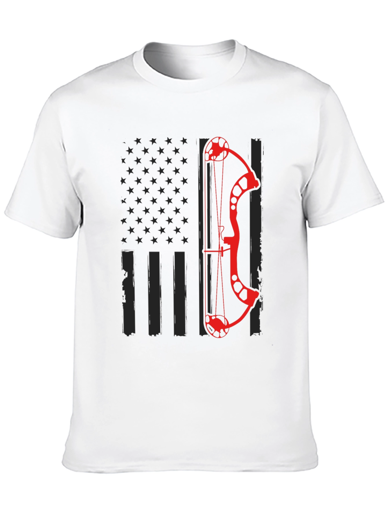 Archery Bow American Flag Graphic T-Shirt