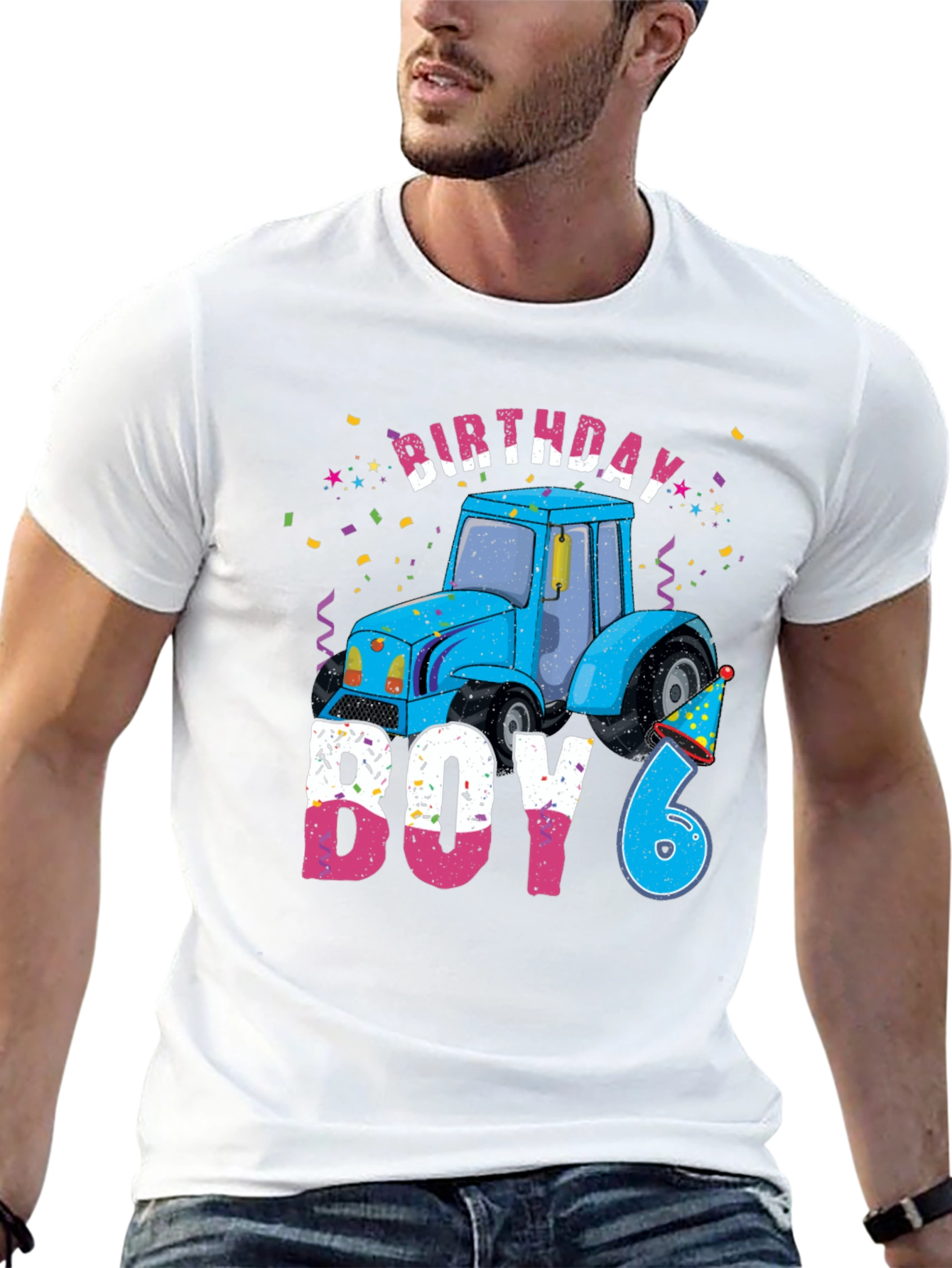 Birthday Boy Tractor 6th Birthday T-Shirt