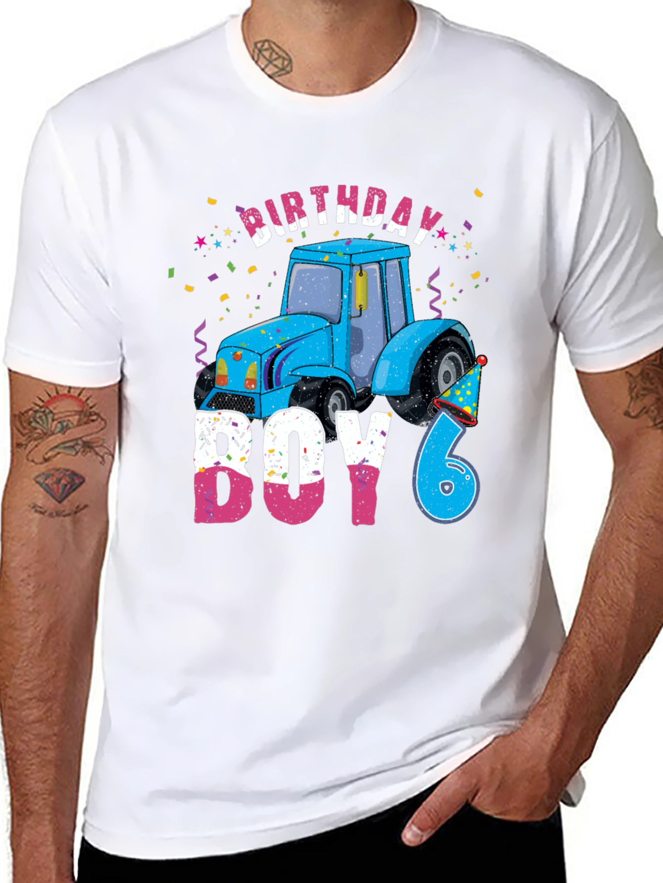 Birthday Boy Tractor 6th Birthday T-Shirt