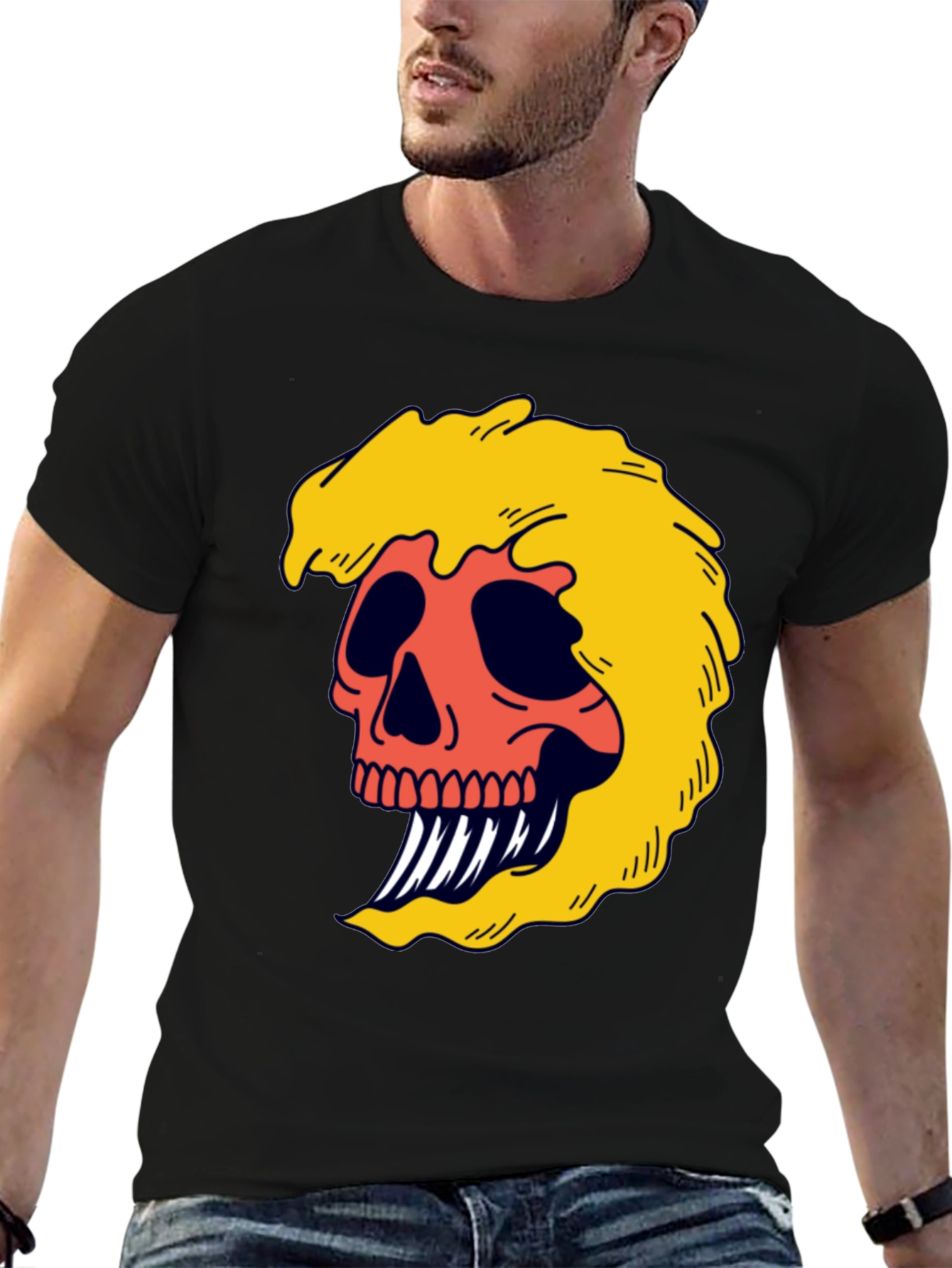 Skull Graphic Tee - Bold & Edgy Black T-Shirt
