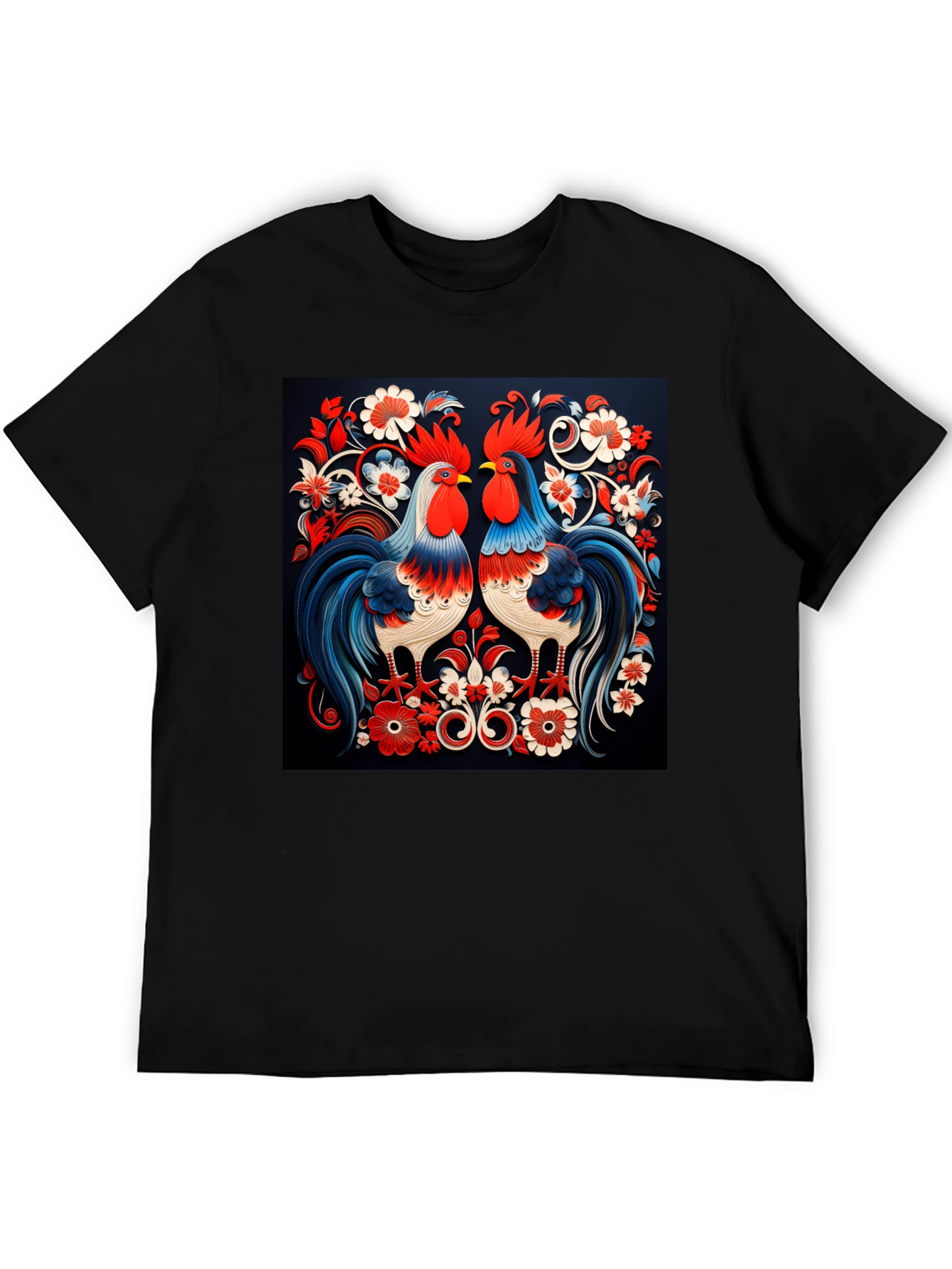 Rooster Folk Art Graphic Tee