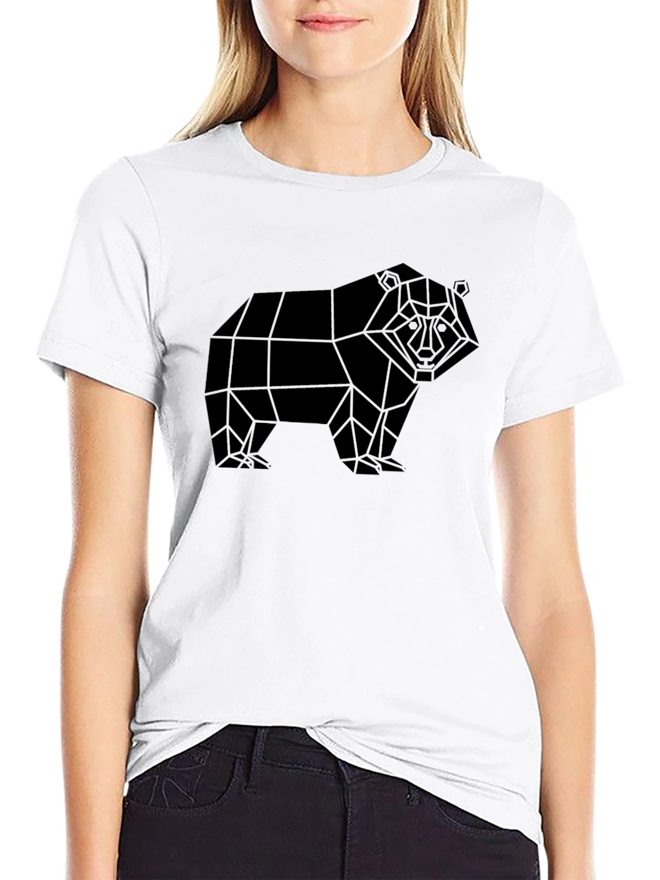 Geometric Bear Black T-Shirt