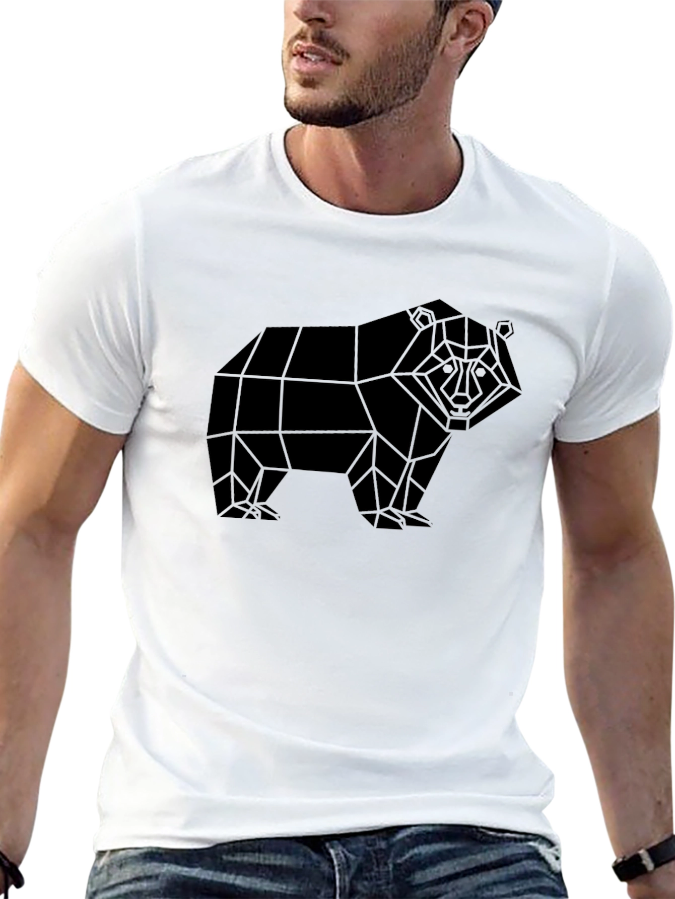 Geometric Bear Black T-Shirt