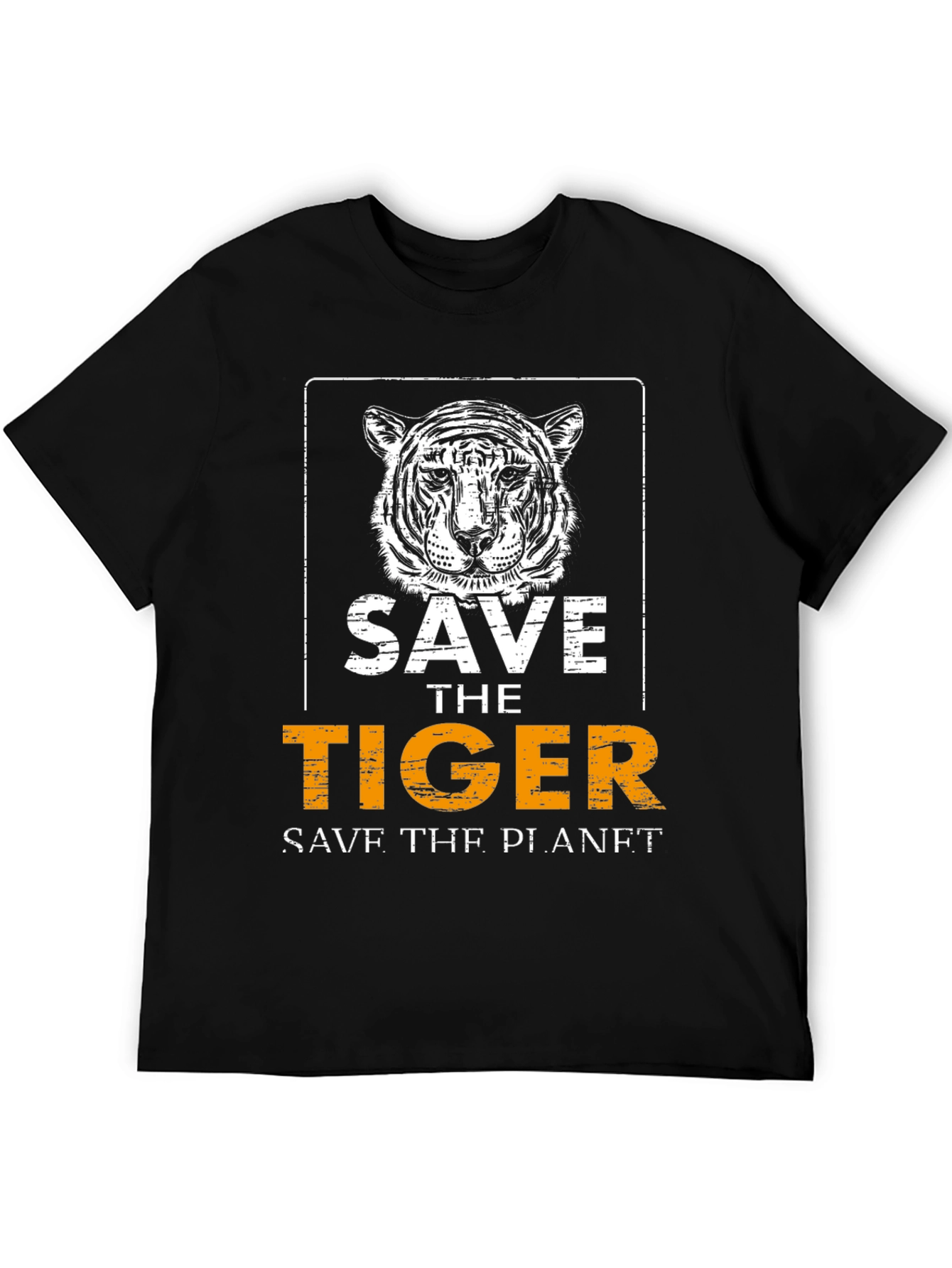 Save the Tiger Graphic Tee - Black Cotton T-Shirt