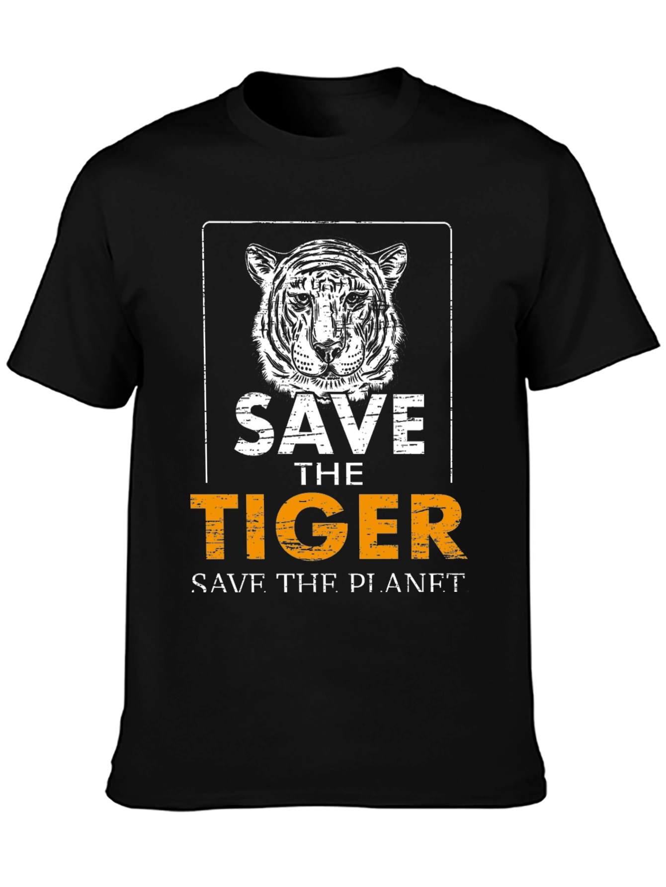Save the Tiger Graphic Tee - Black Cotton T-Shirt