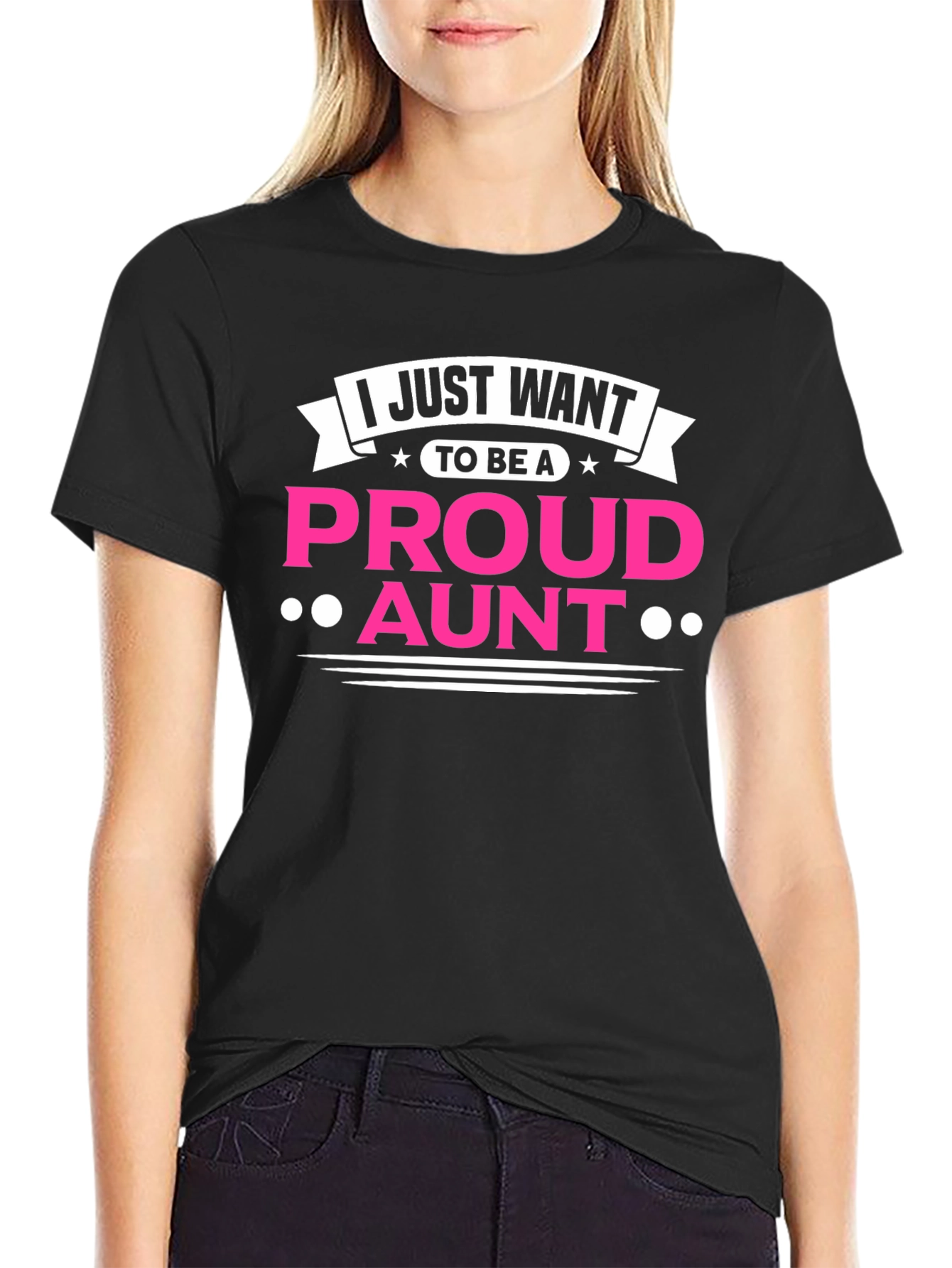 Proud Aunt T-Shirt - Black Cotton Tee
