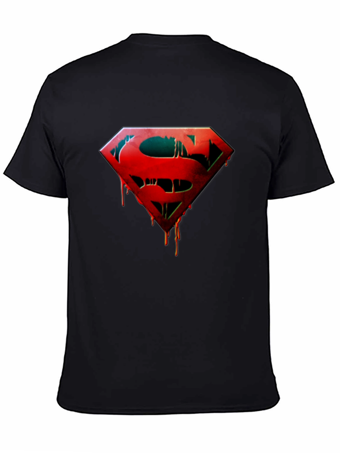 Superman Drip Graphic Black T-Shirt