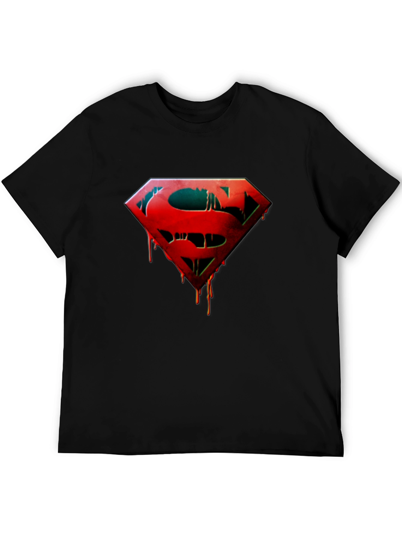 Superman Drip Graphic Black T-Shirt