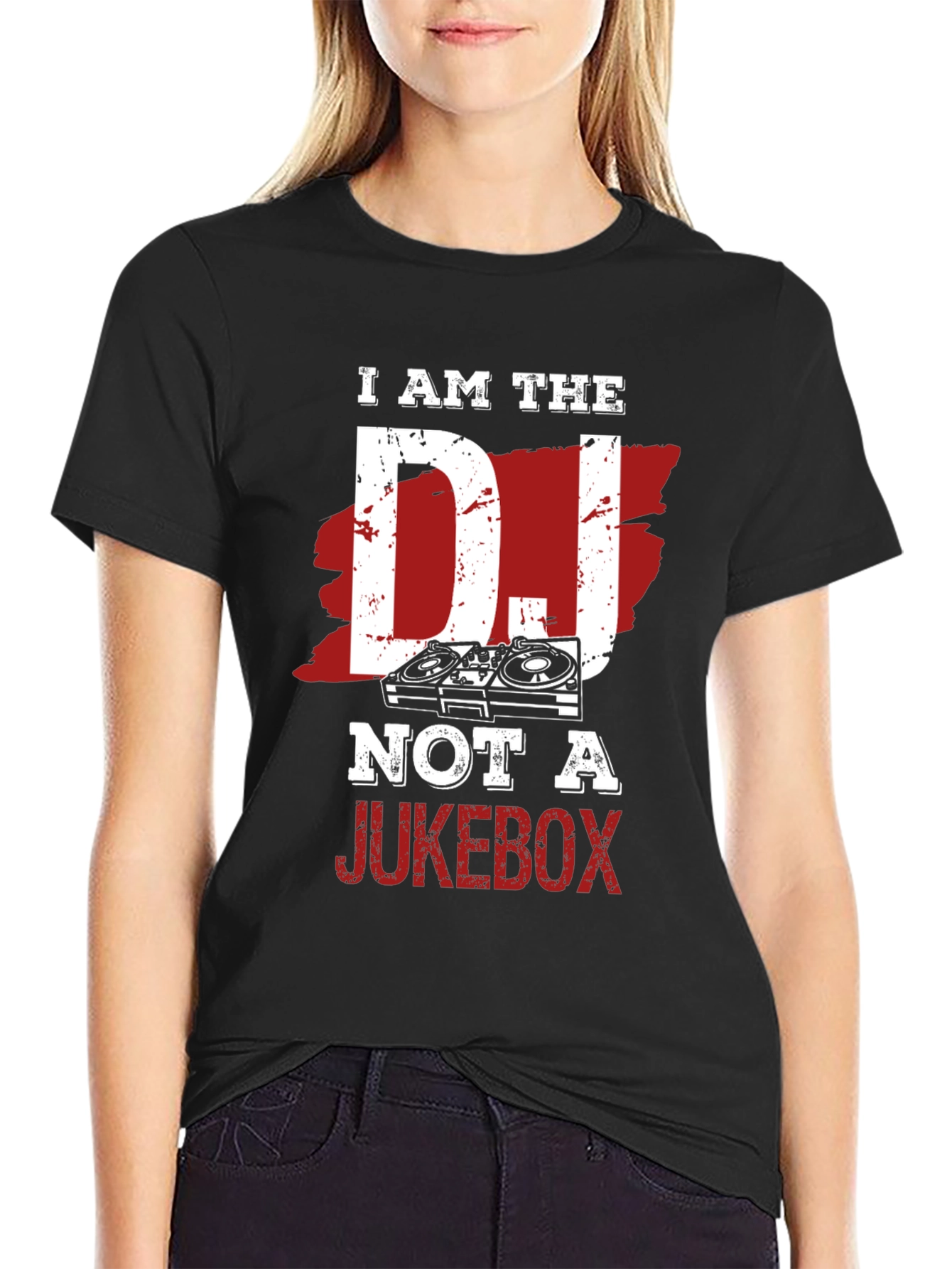 I am the DJ Not a Jukebox Black T-Shirt