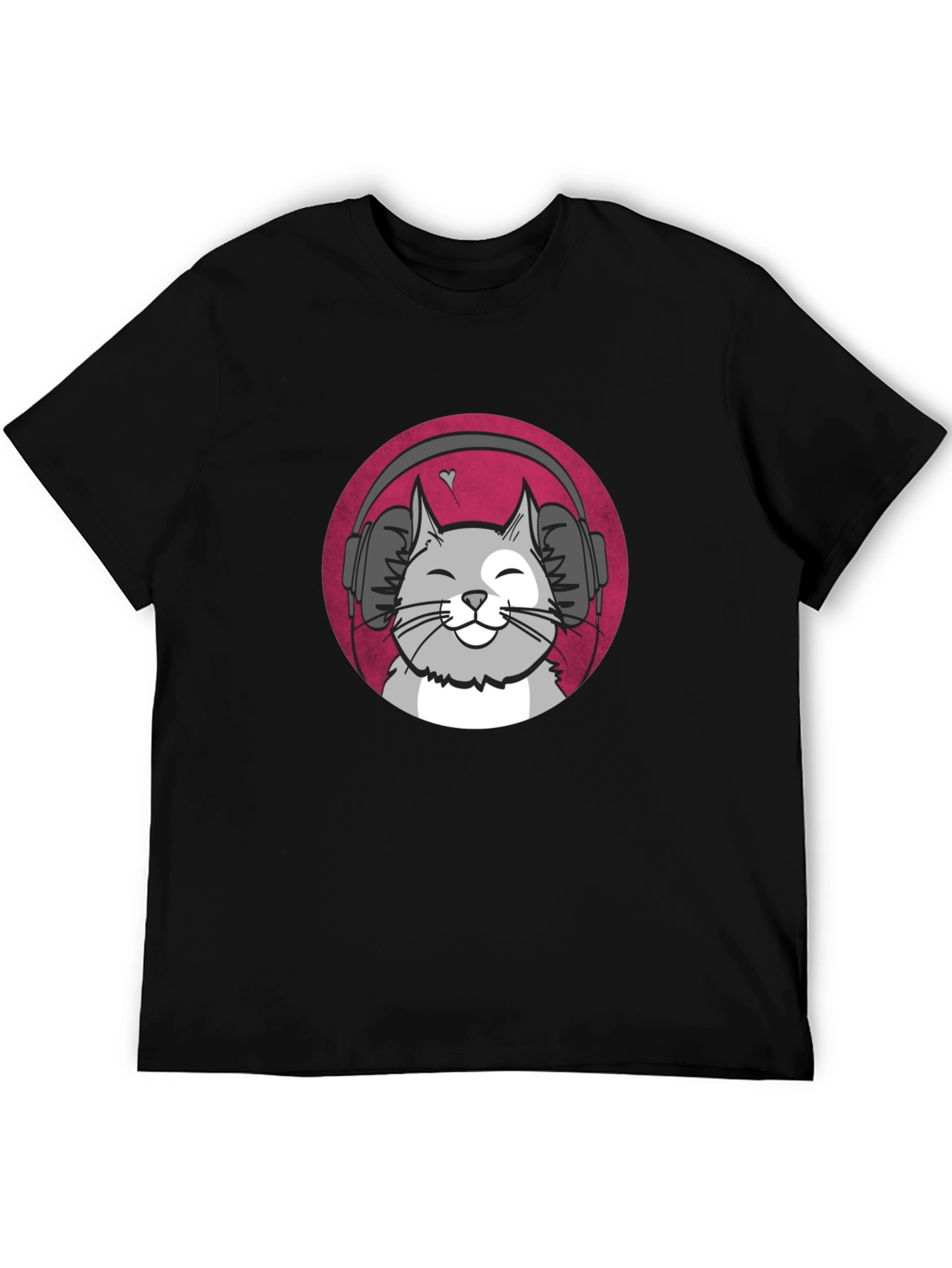 Cool Cat Headphones Graphic T-Shirt