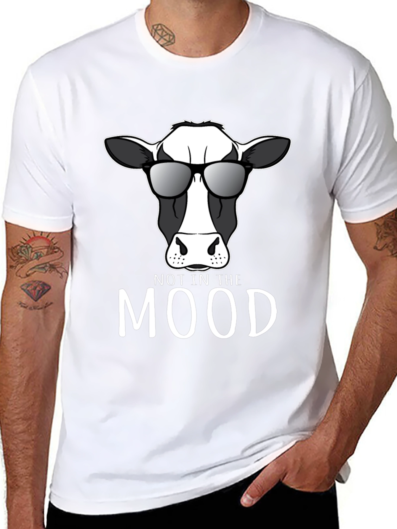 Not In The Mood Cow Graphic T-Shirt