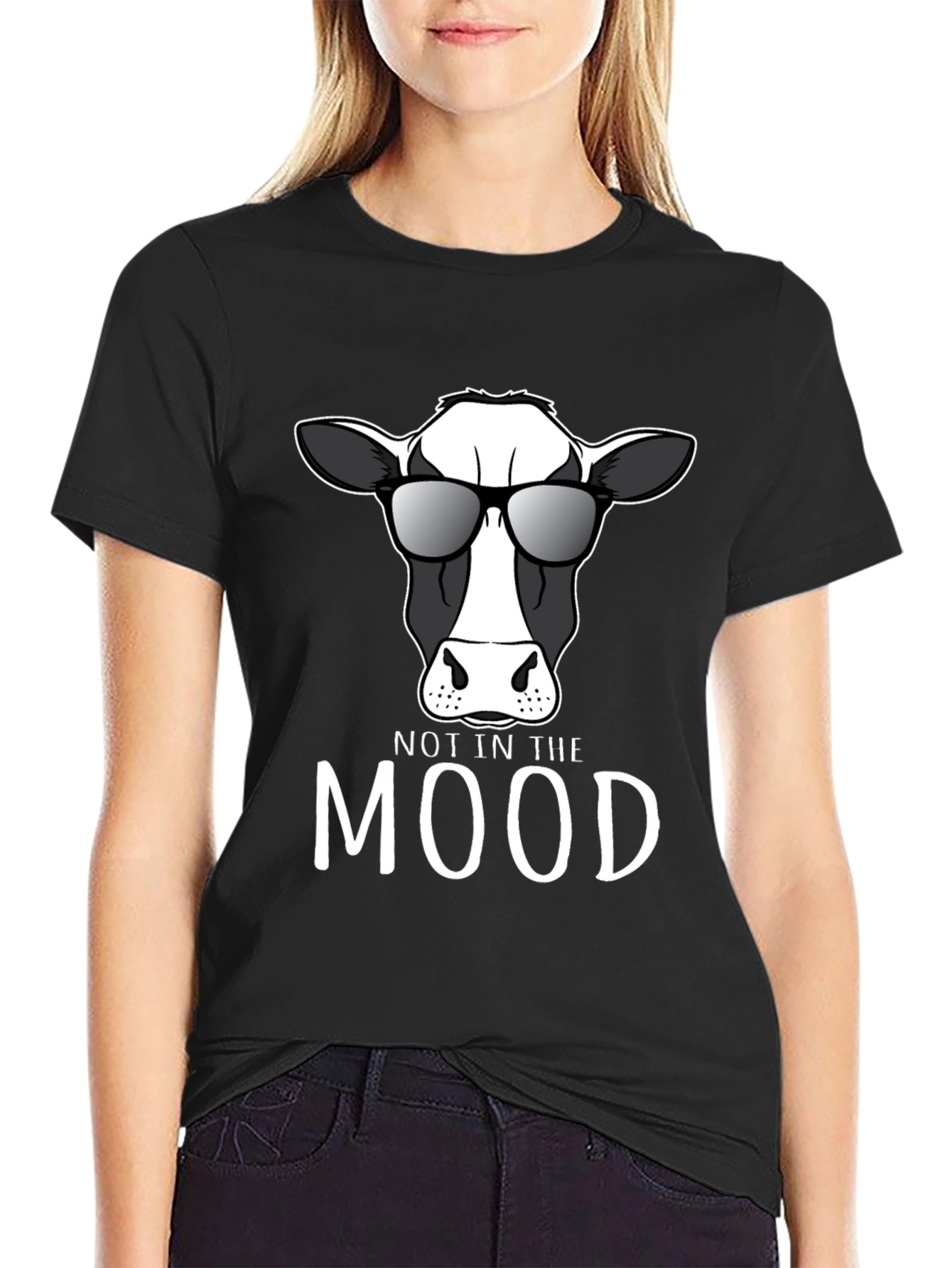 Not In The Mood Cow Graphic T-Shirt