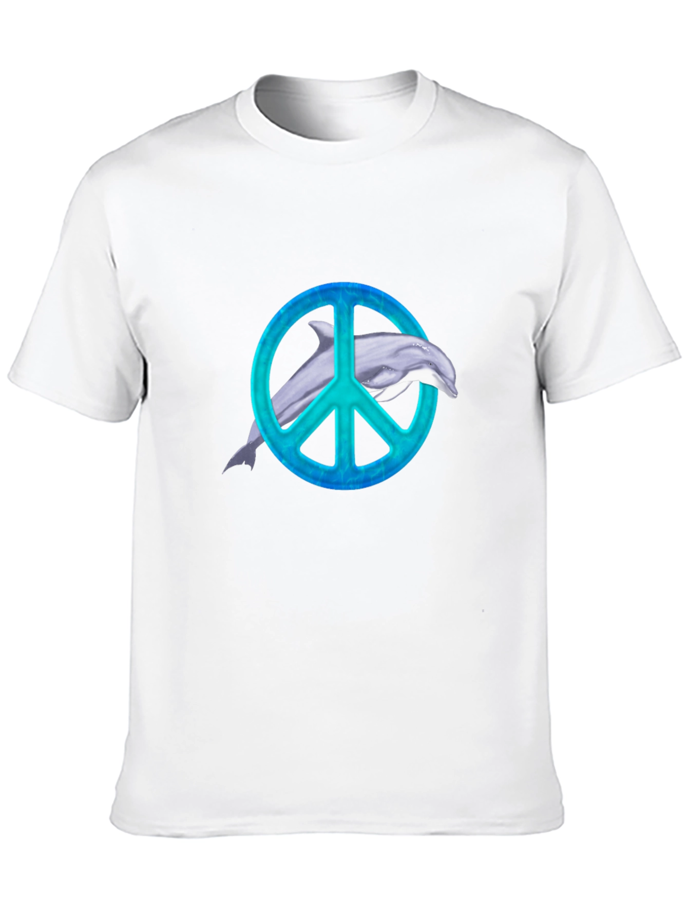 Dolphin Peace Sign Black T-Shirt