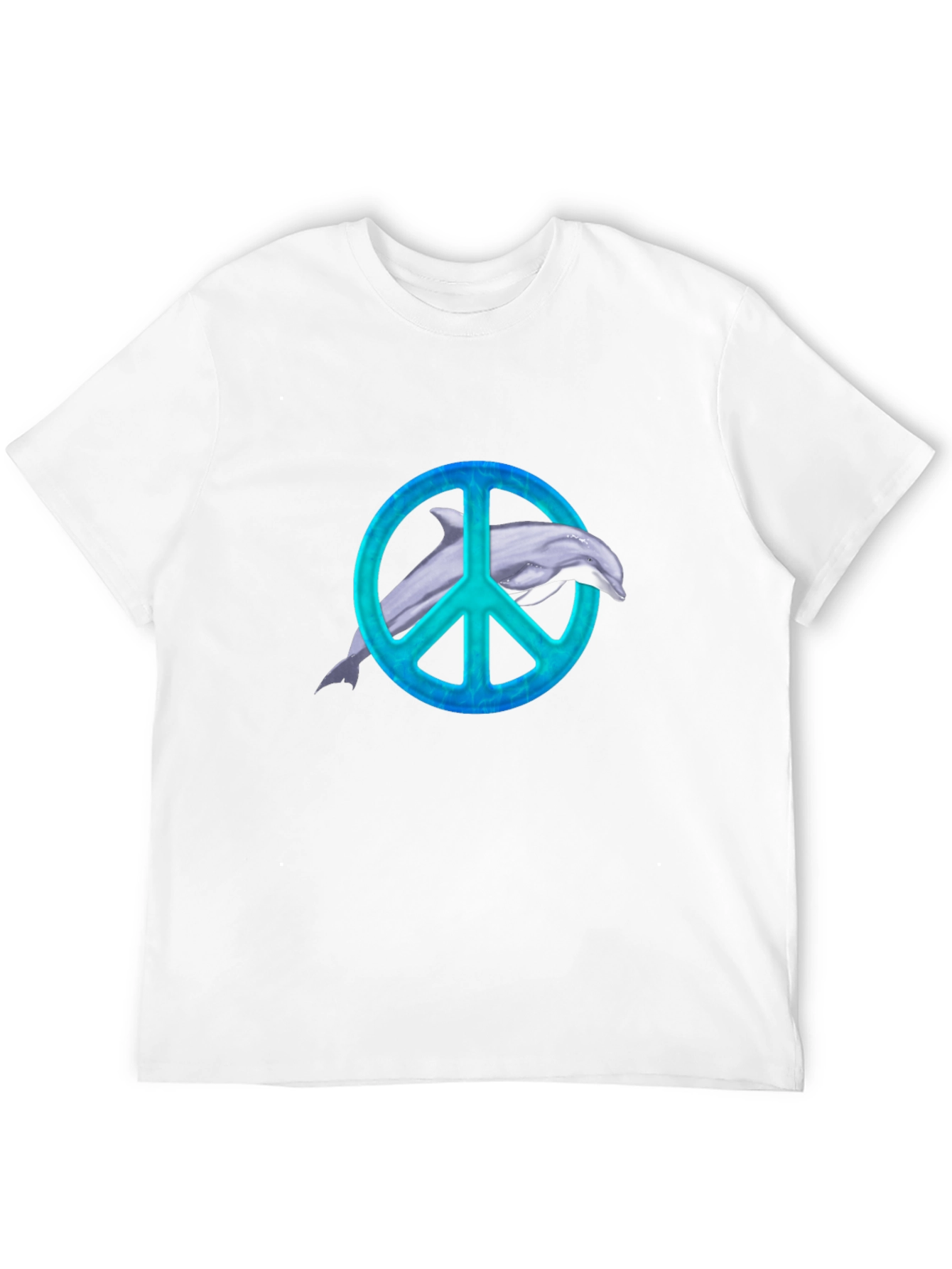 Dolphin Peace Sign Black T-Shirt