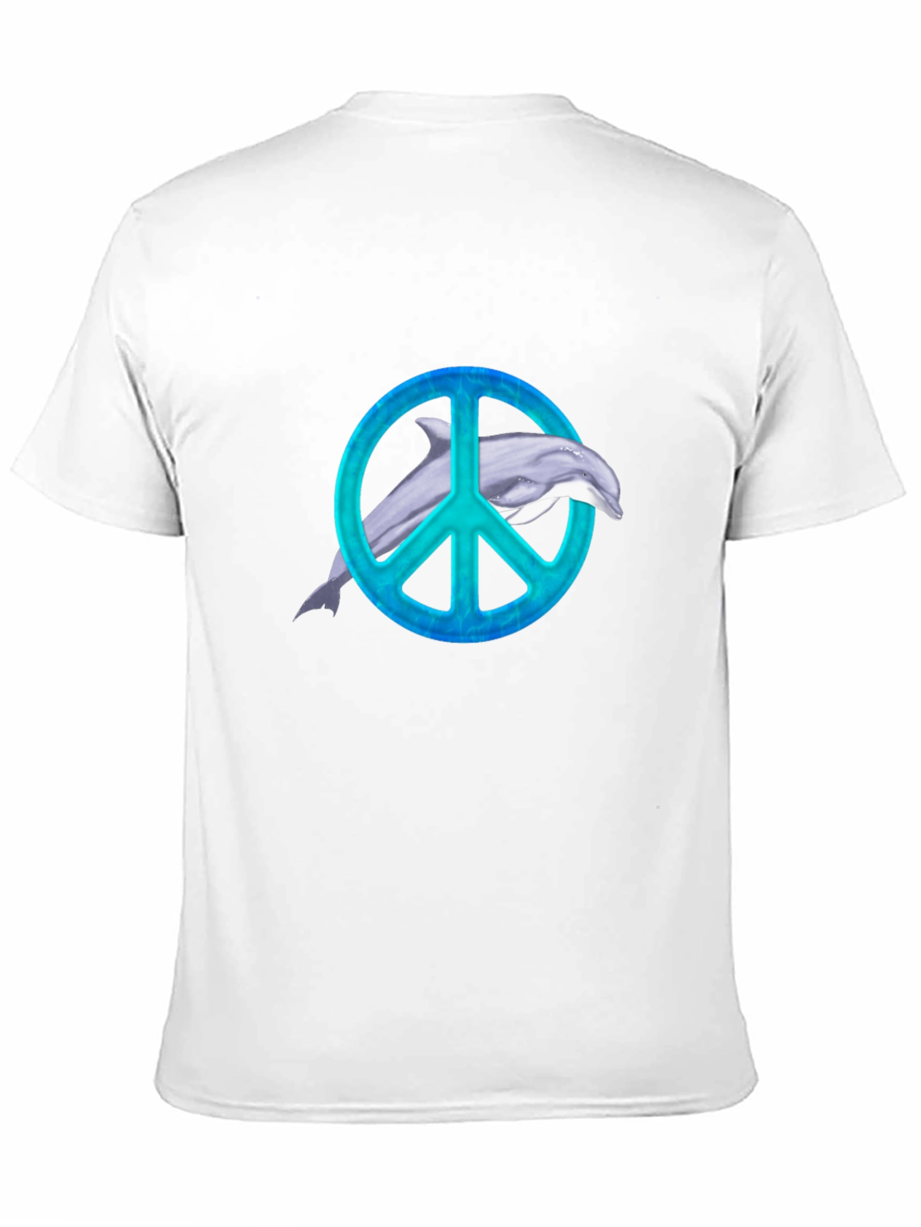 Dolphin Peace Sign Black T-Shirt