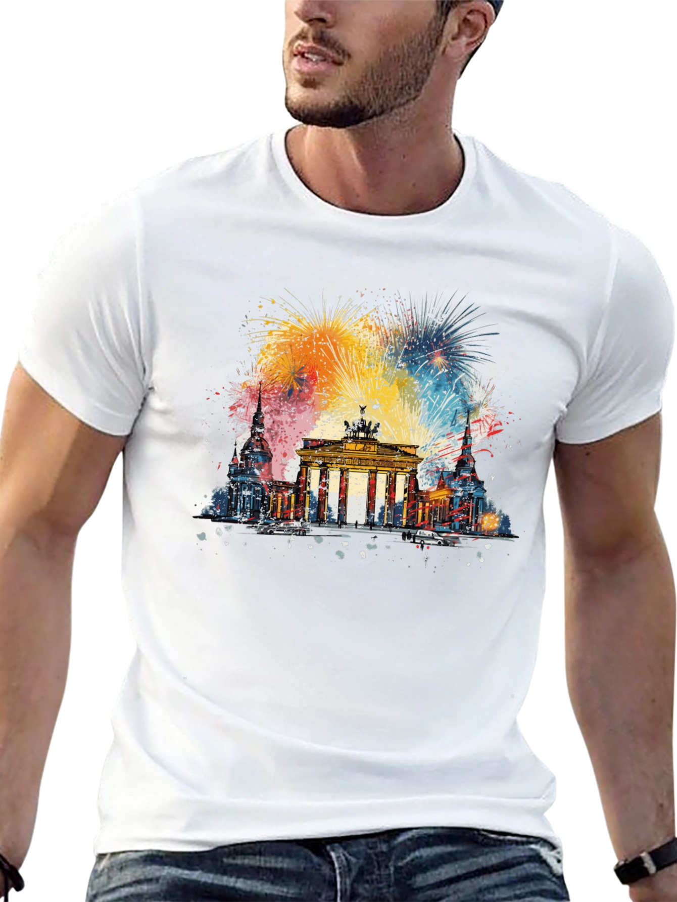 Berlin Landmark Fireworks Graphic Tee