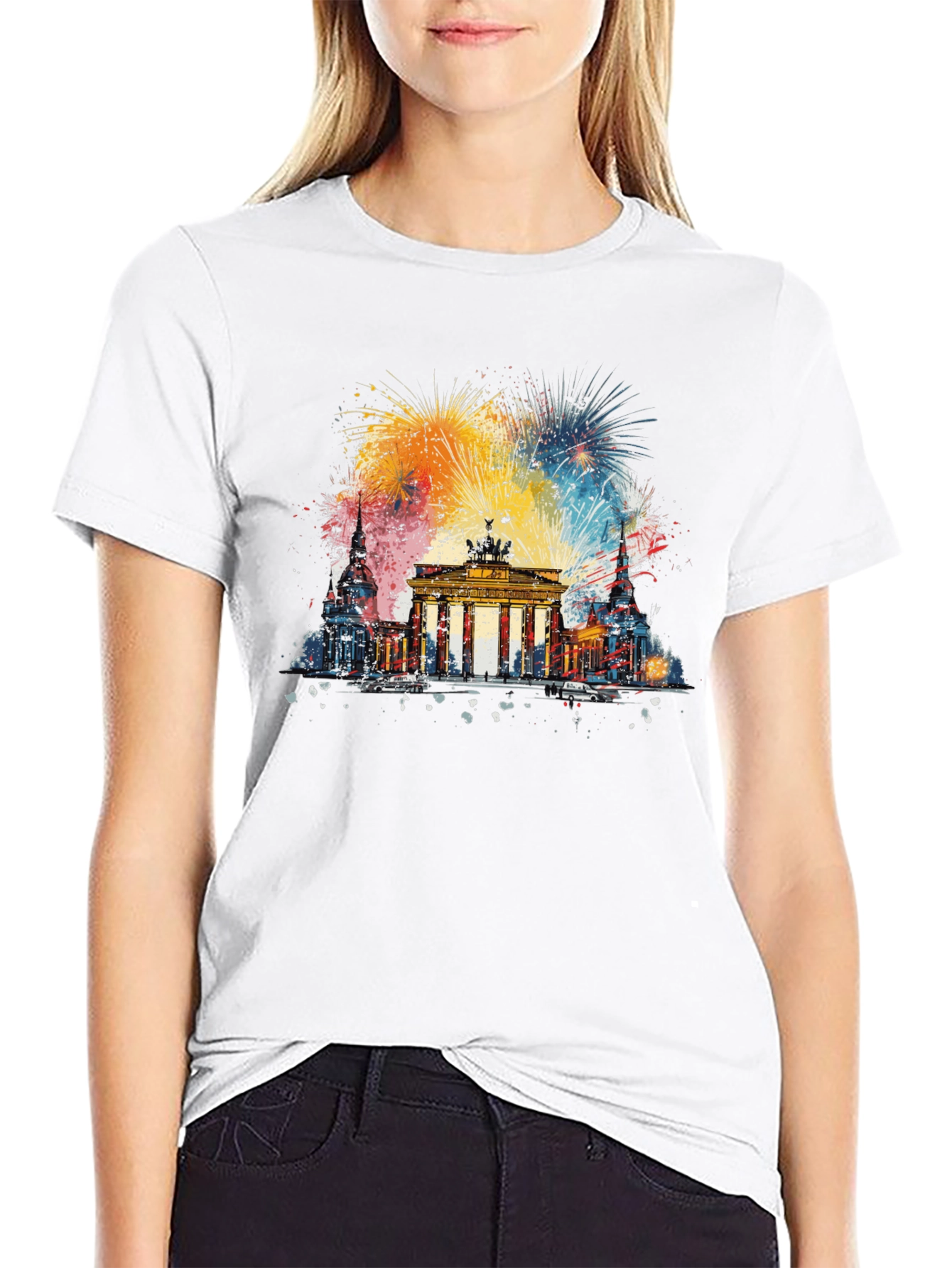 Berlin Landmark Fireworks Graphic Tee