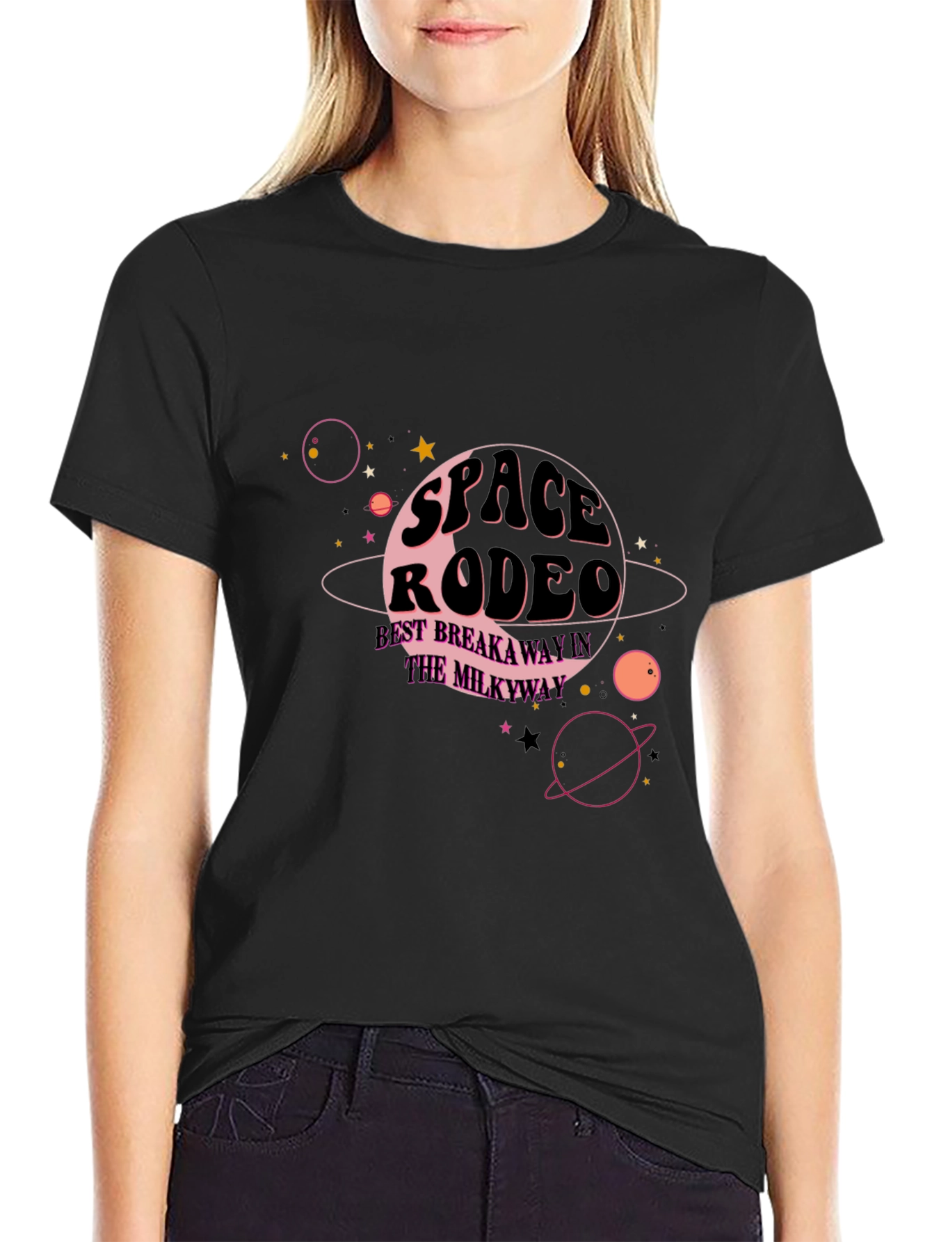 Space Rodeo Graphic Tee - Black Cotton Blend