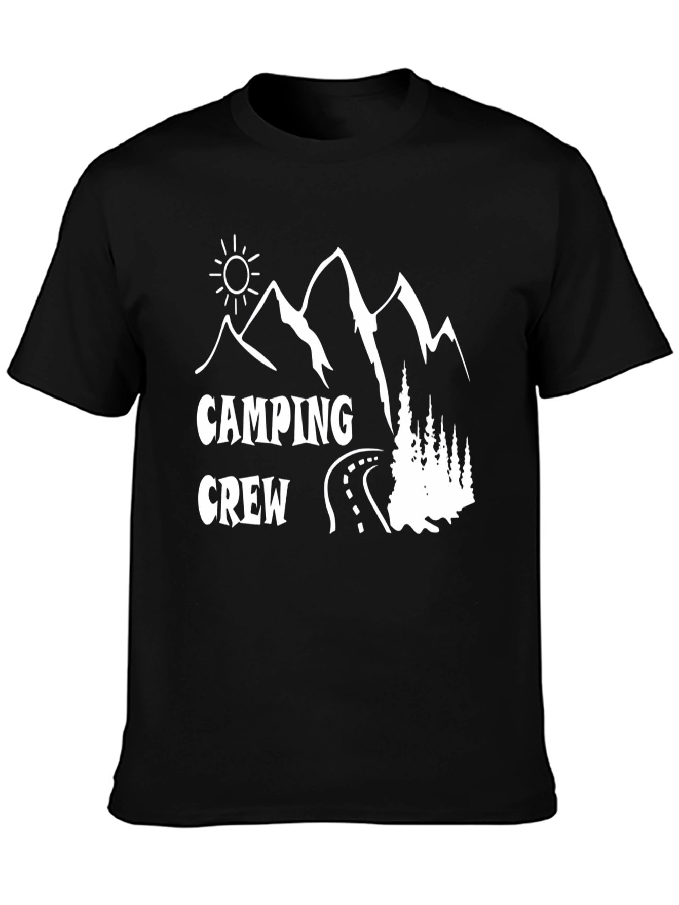 Camping Crew Black Graphic T-Shirt