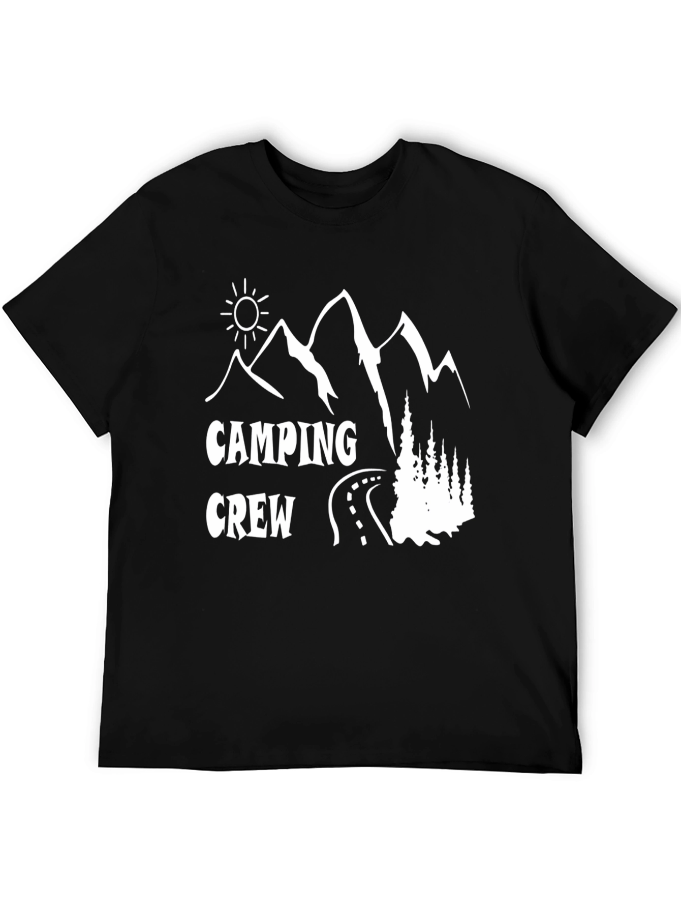 Camping Crew Black Graphic T-Shirt