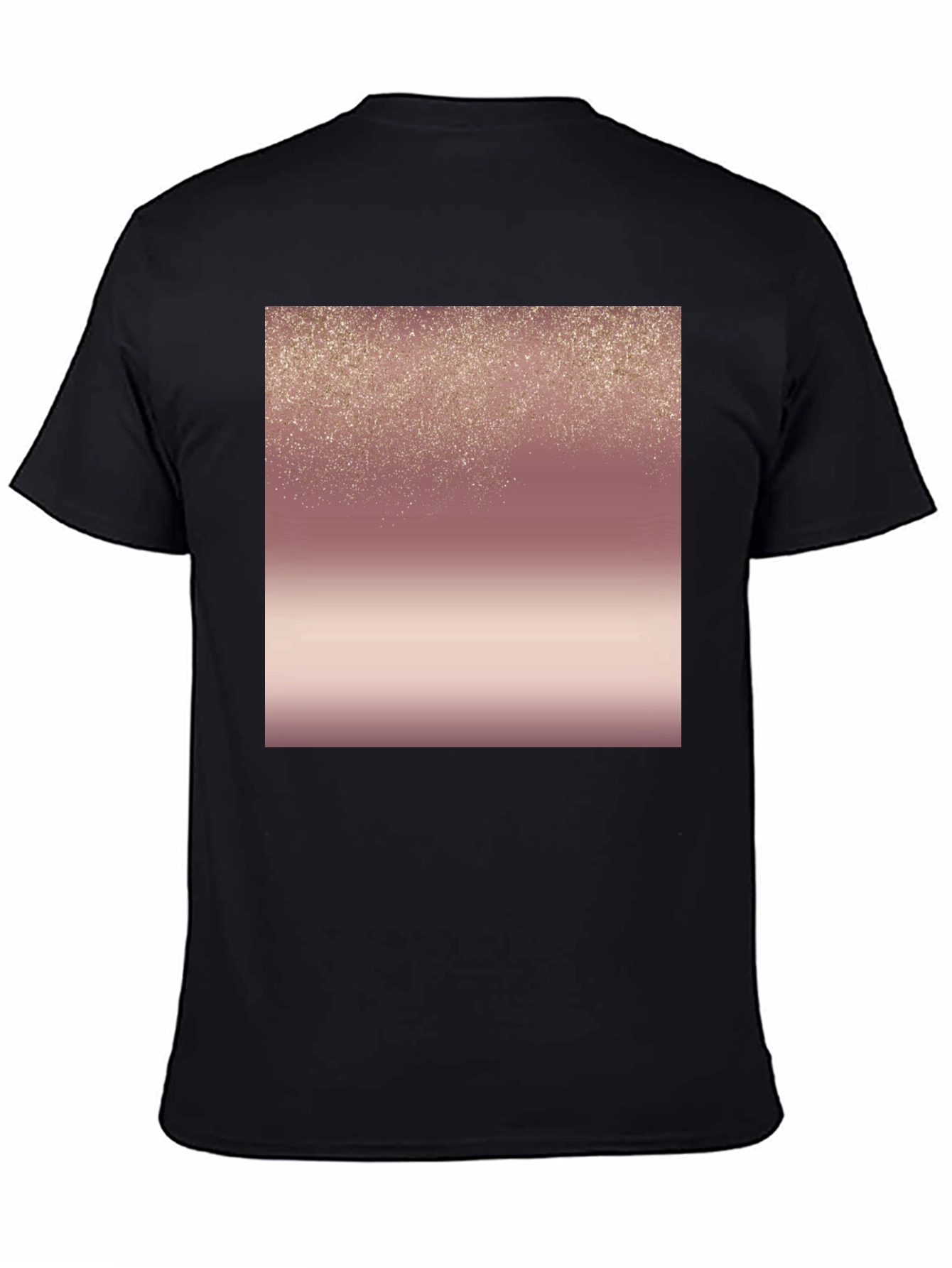 Stylish Black Tee with Rose Gold Gradient Design