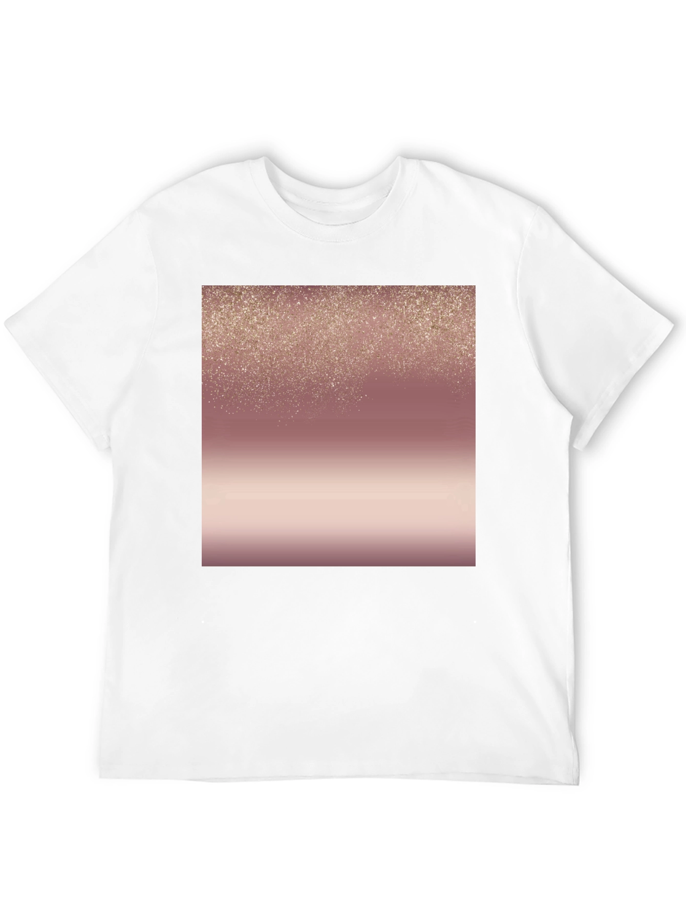 Stylish Black Tee with Rose Gold Gradient Design