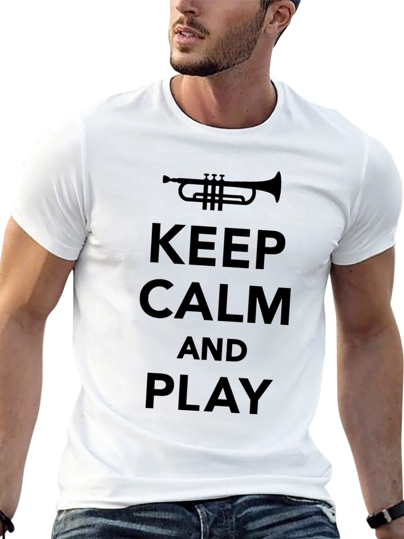 Keep Calm and Play Trumpet T-Shirt - Black