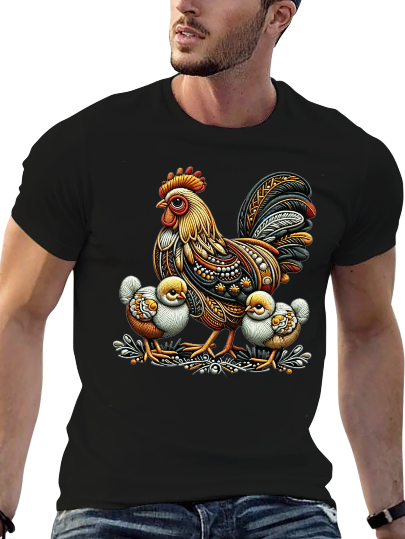 Rooster and Chicks Graphic Tee