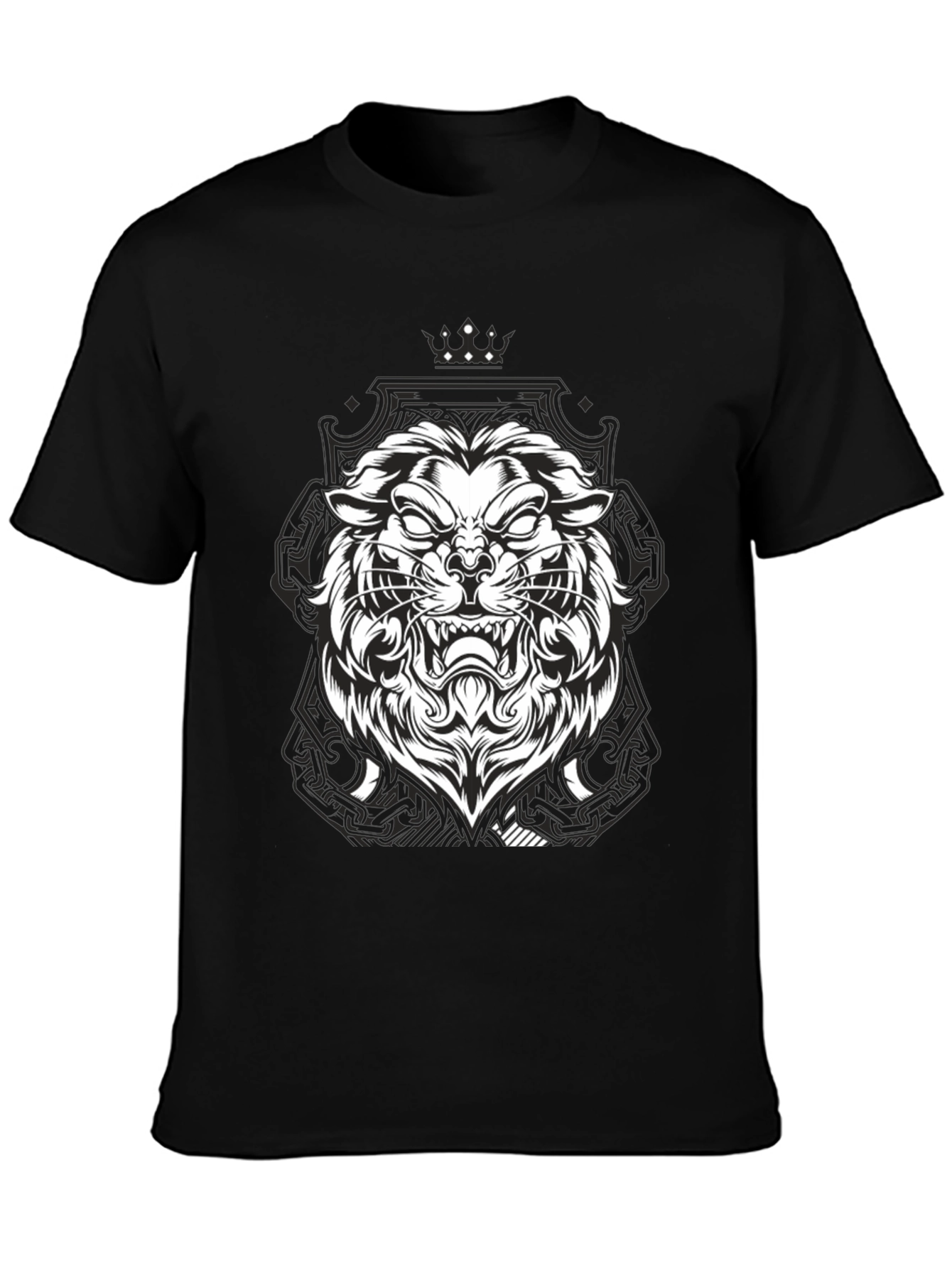 Lion Graphic Black Tee - Fierce Style