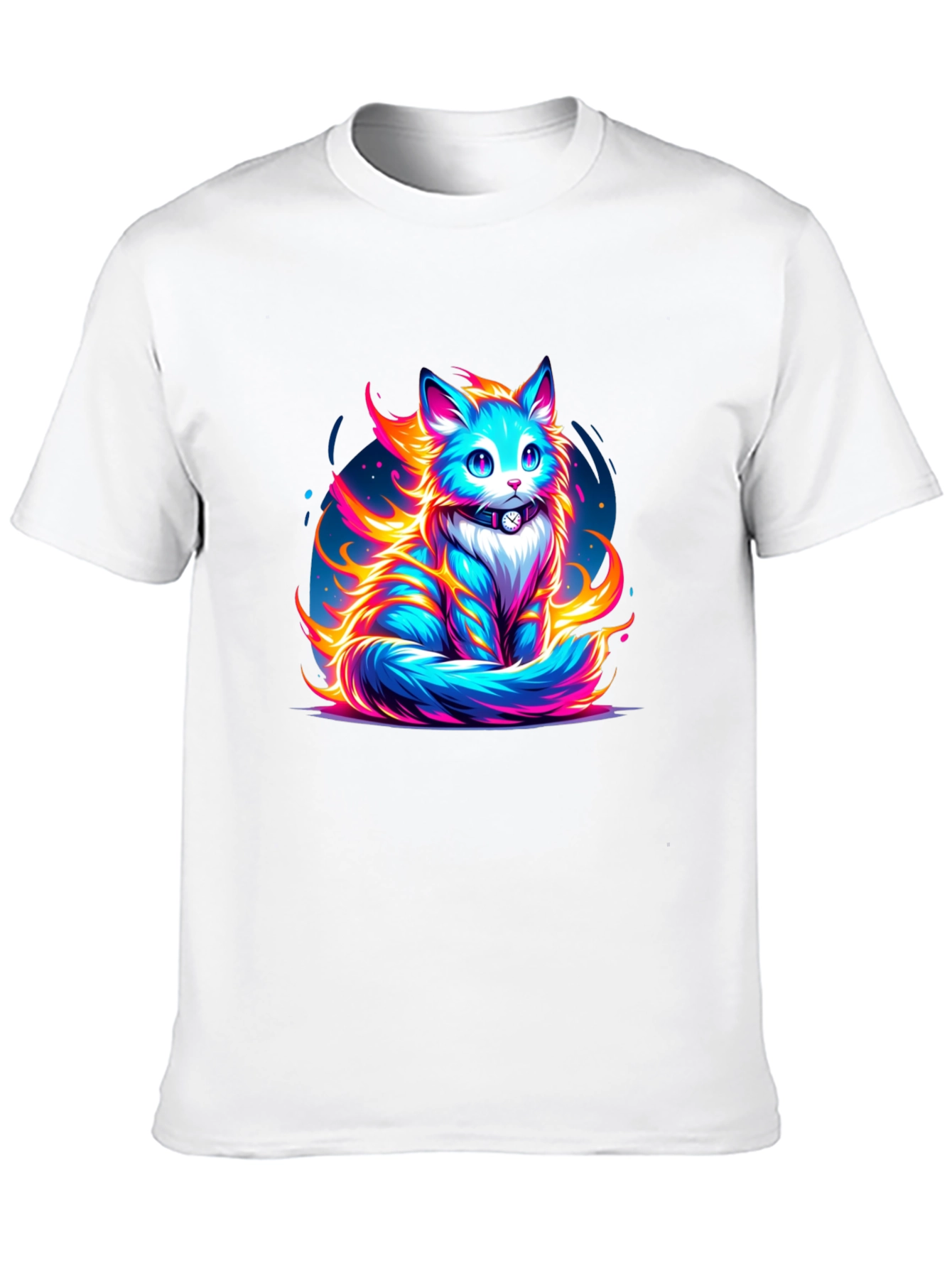 Fiery Feline Graphic Tee - Cool Cat Shirt