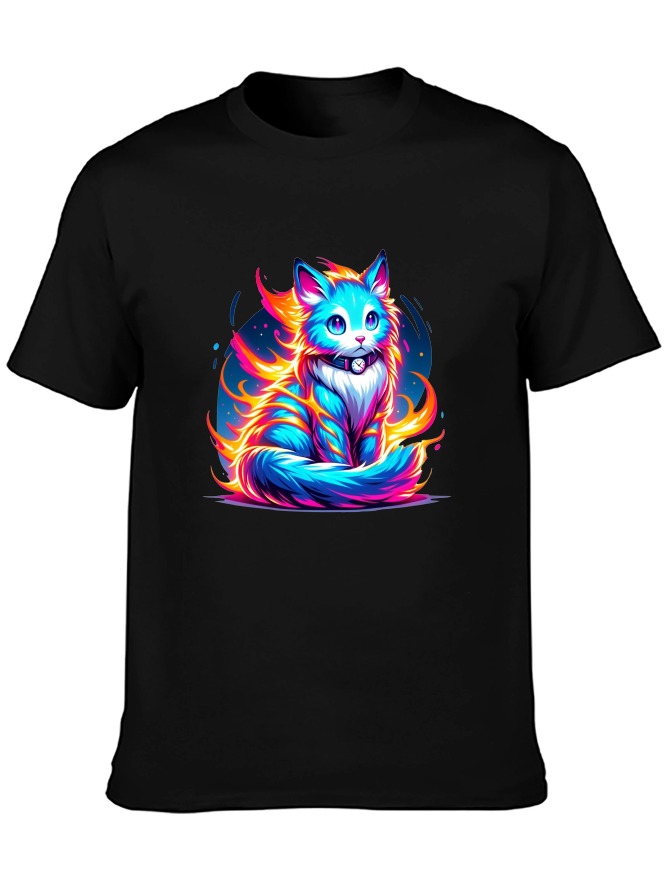 Fiery Feline Graphic Tee - Cool Cat Shirt