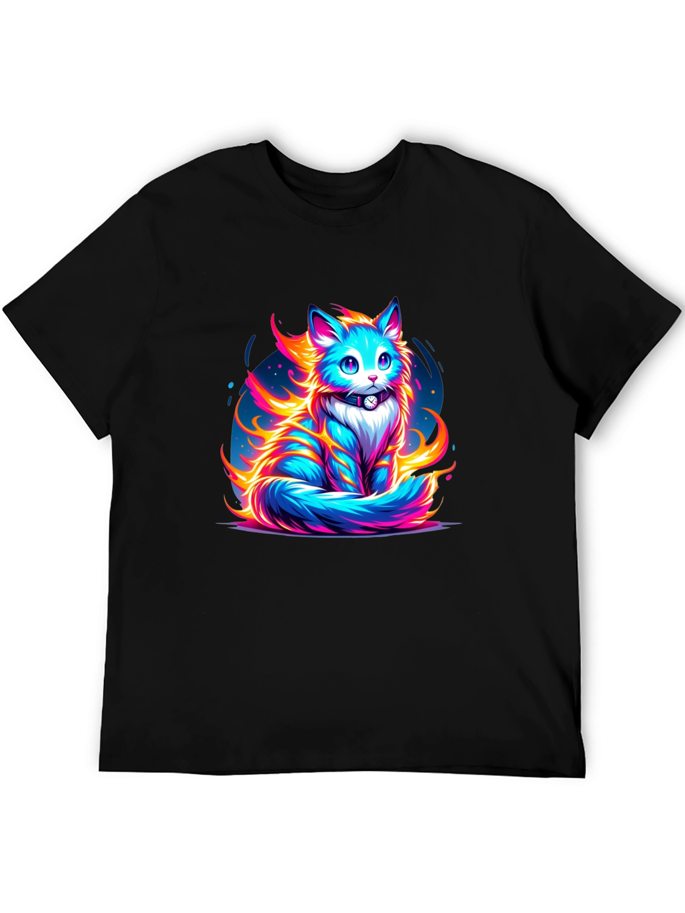 Fiery Feline Graphic Tee - Cool Cat Shirt
