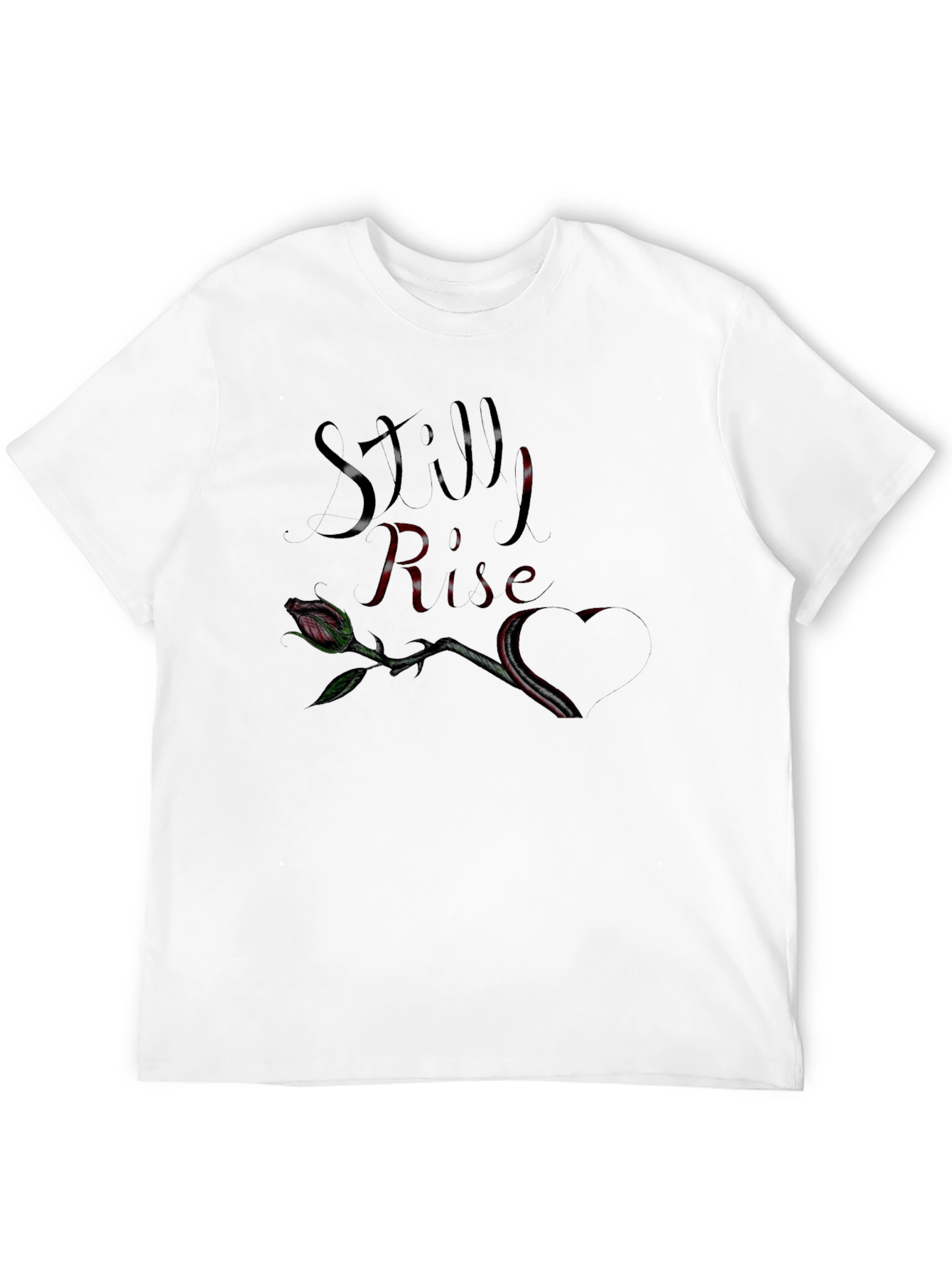 Still Rise Rose Graphic Black T-Shirt