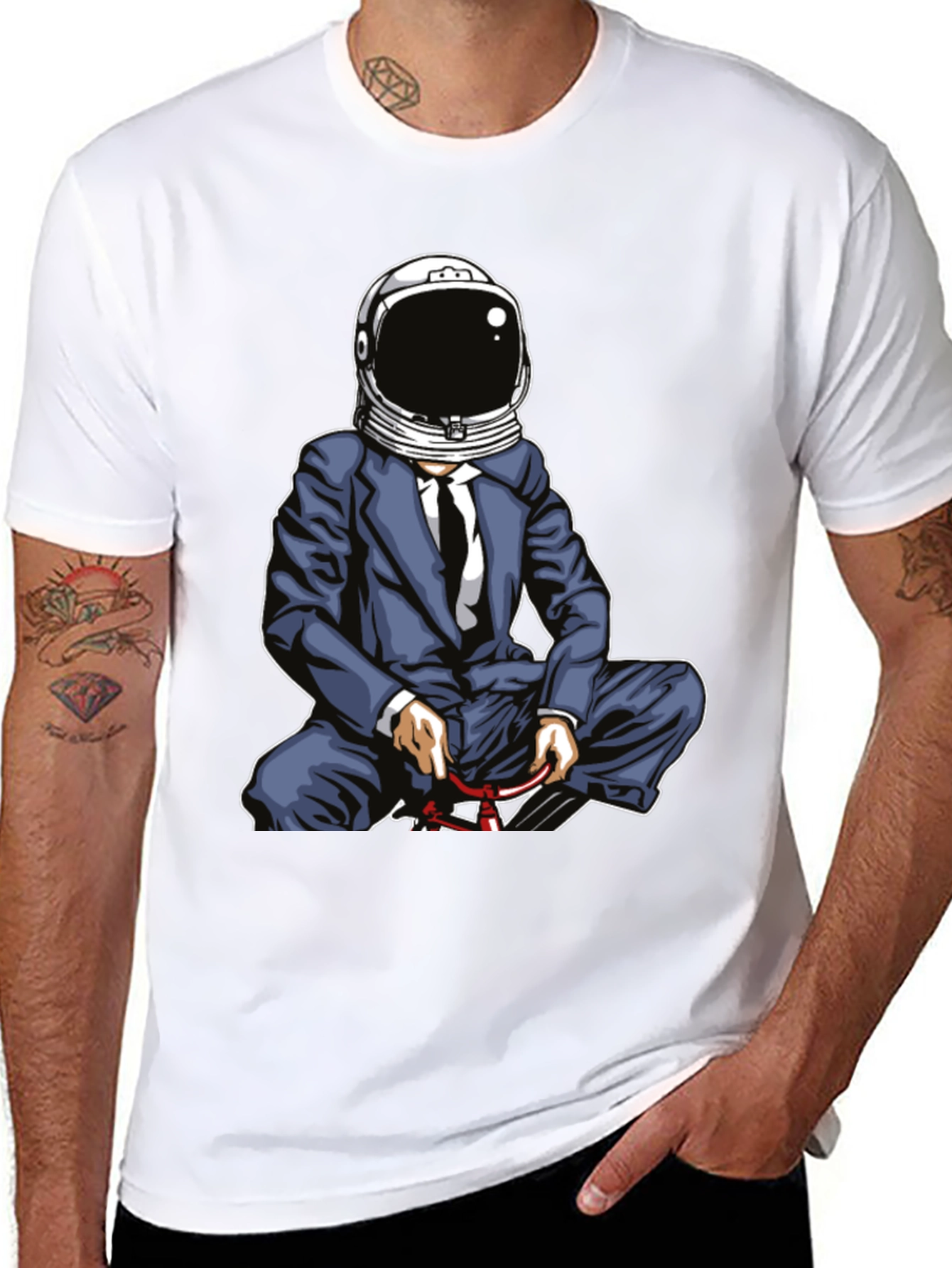 Astronaut Suit Up T-Shirt - Black Graphic Tee
