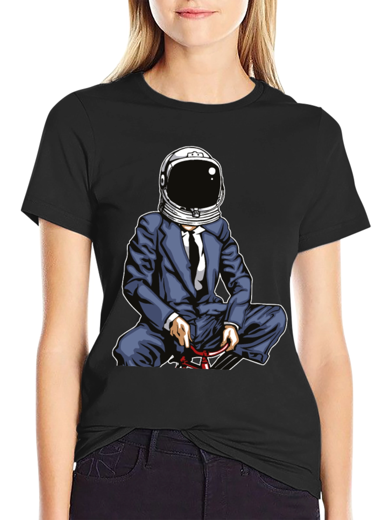 Astronaut Suit Up T-Shirt - Black Graphic Tee