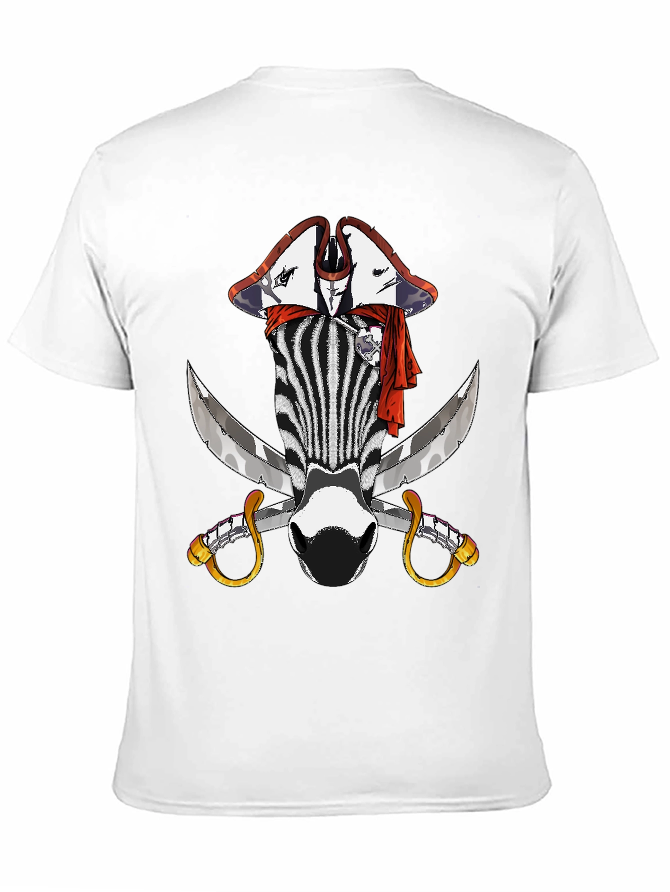 Zebra Pirate Graphic T-Shirt - Mens Black Tee