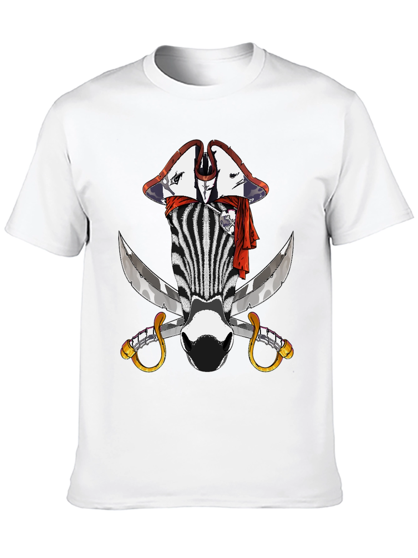 Zebra Pirate Graphic T-Shirt - Mens Black Tee