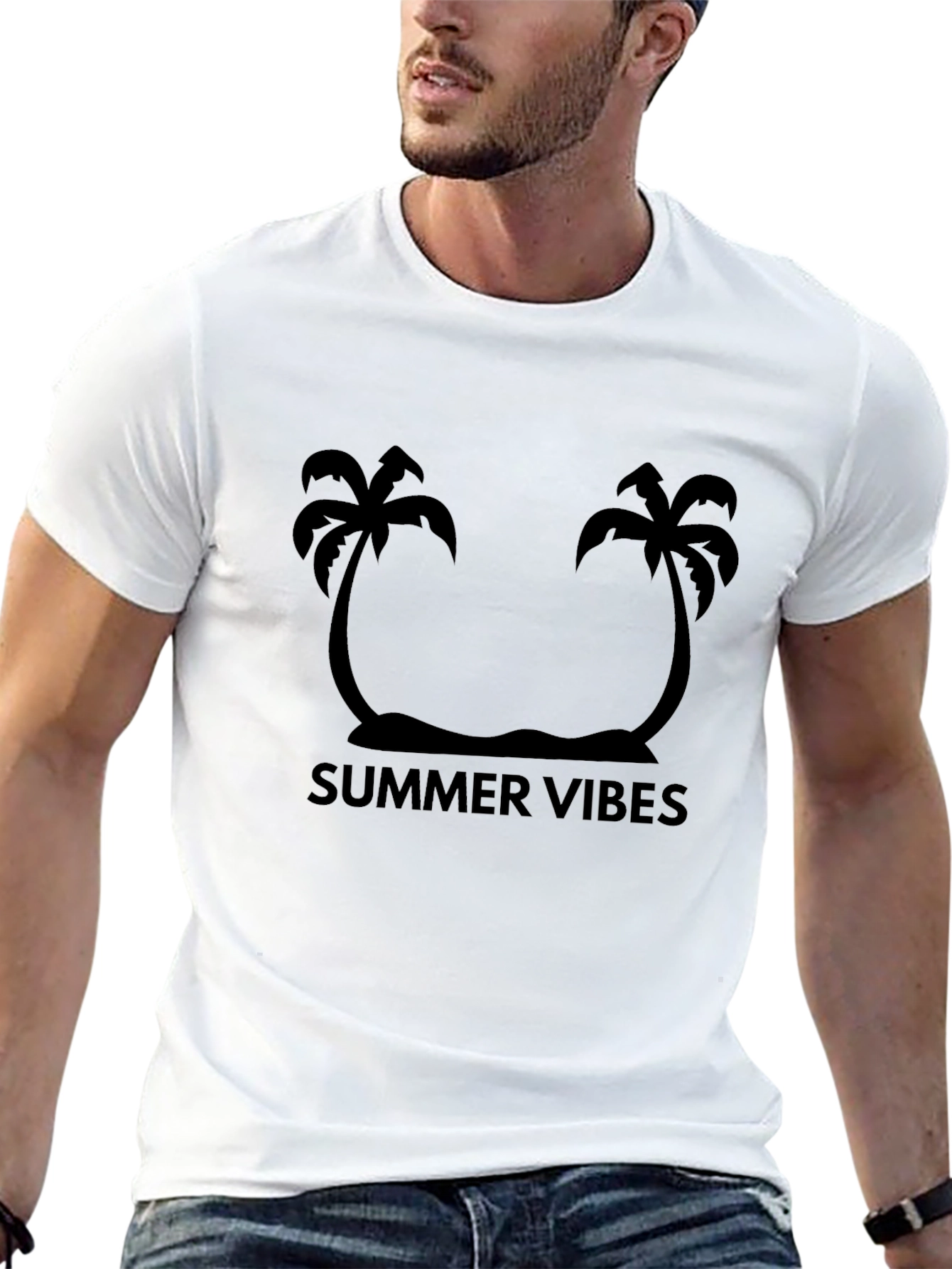 Summer Vibes Black Graphic Tee
