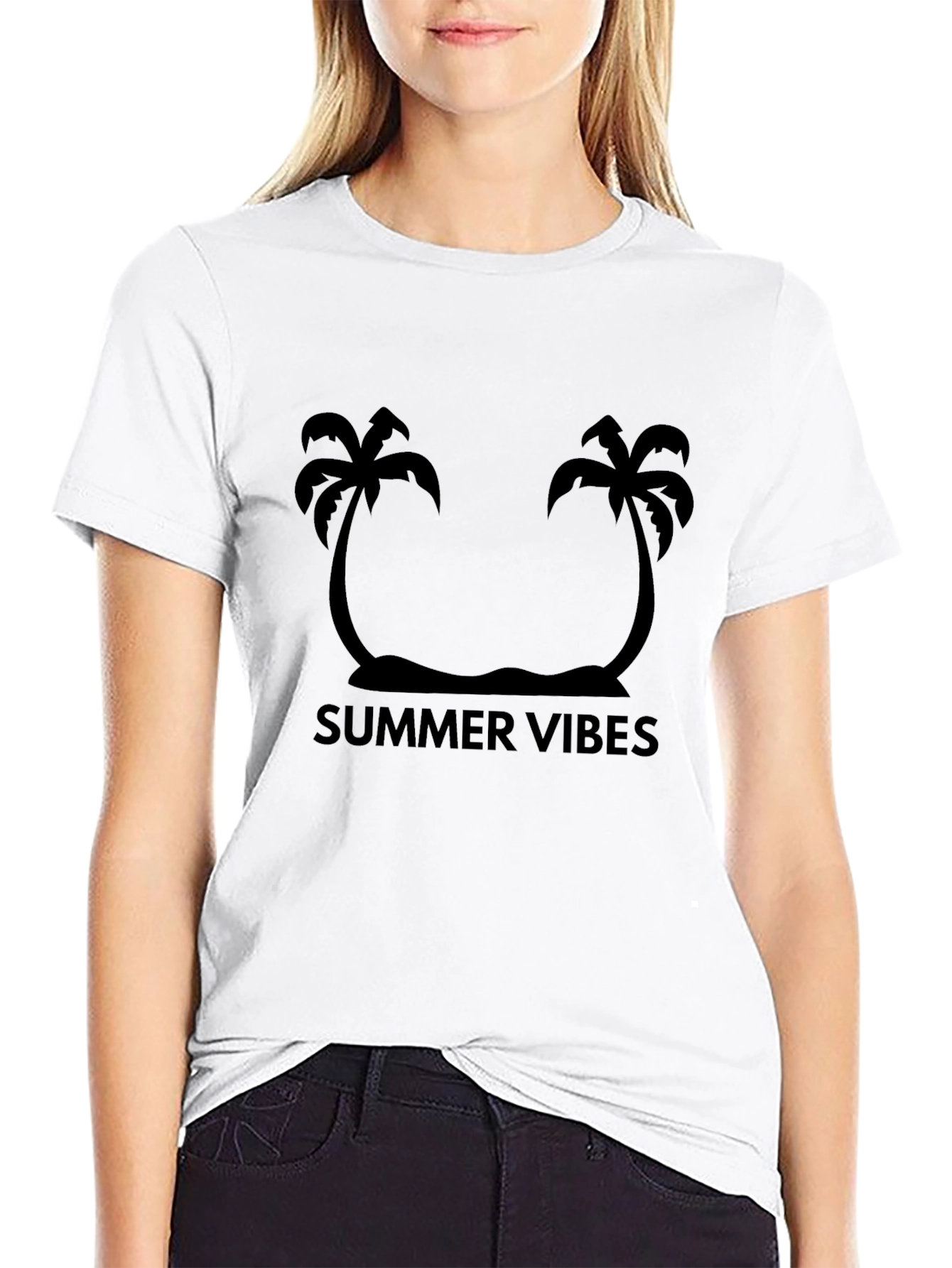 Summer Vibes Black Graphic Tee
