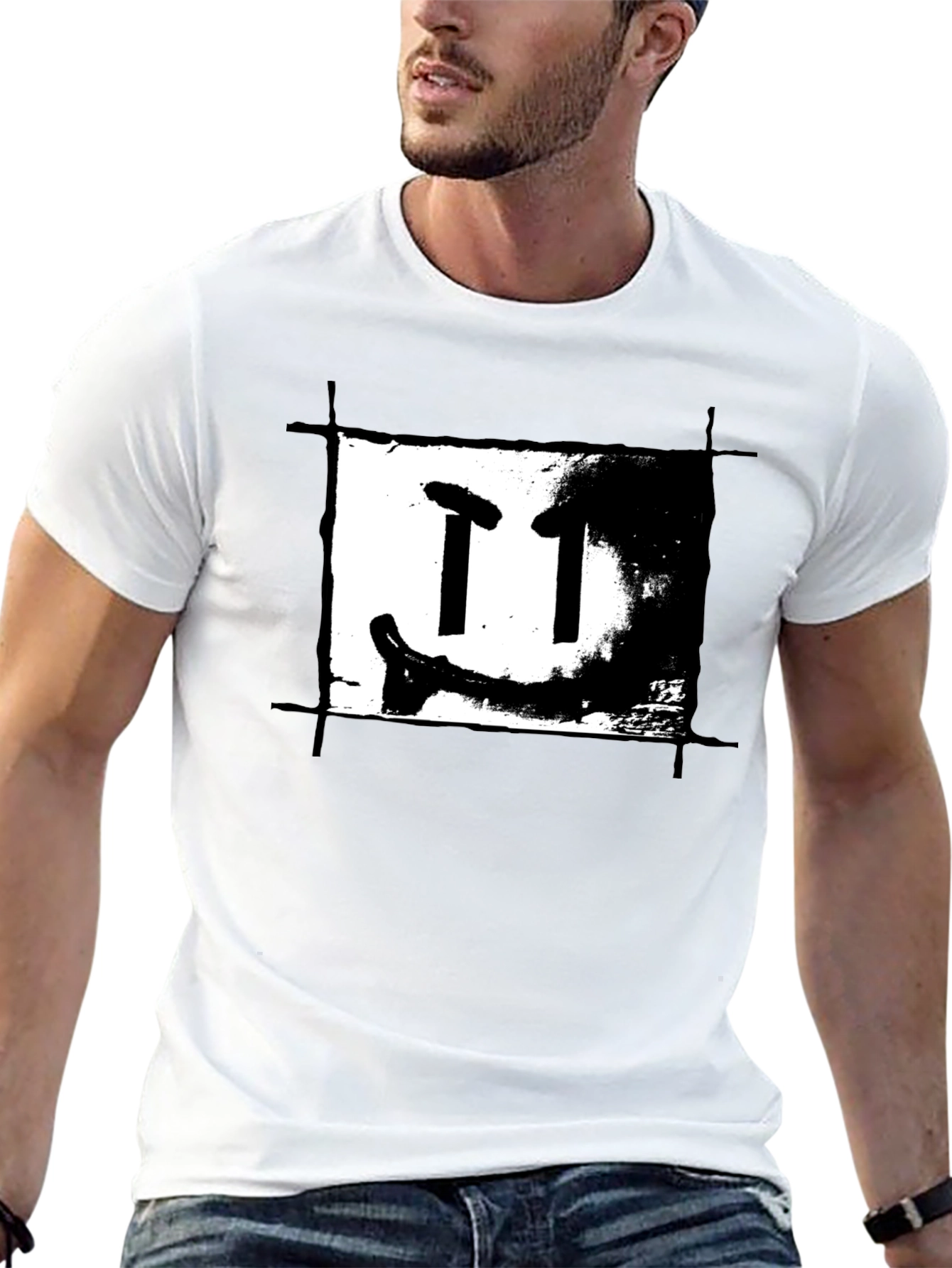Black T-Shirt with Artistic Graphic Print