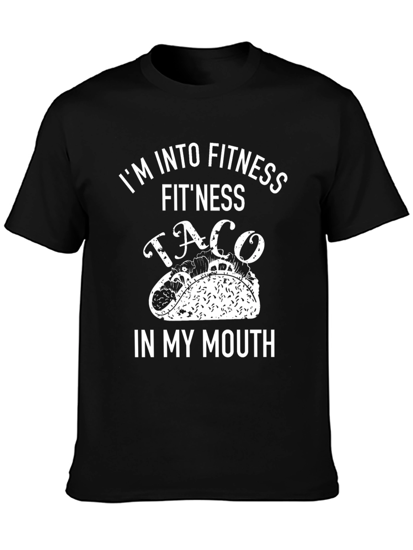 Fitness Taco Graphic Tee - Black Cotton T-Shirt