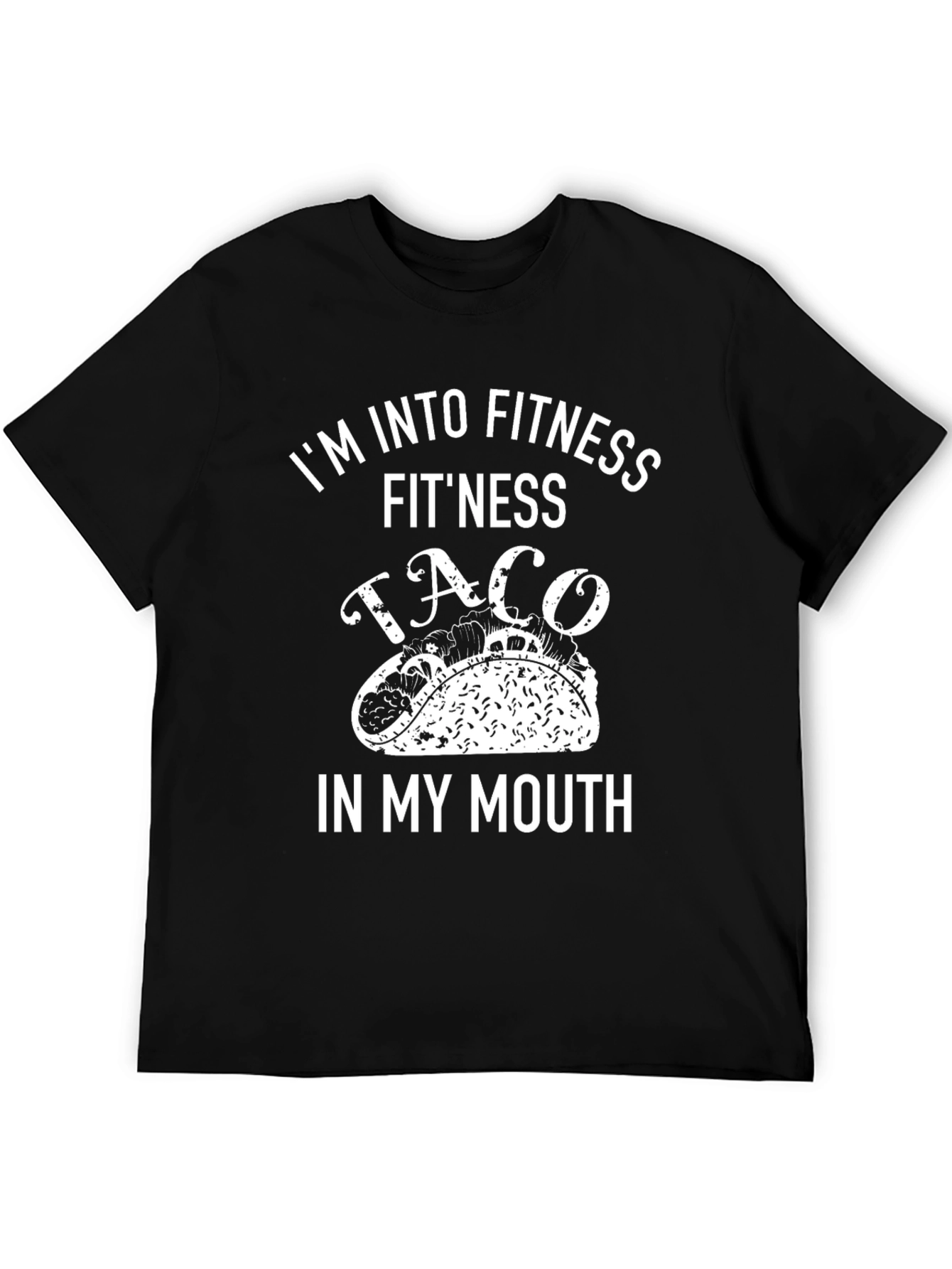 Fitness Taco Graphic Tee - Black Cotton T-Shirt