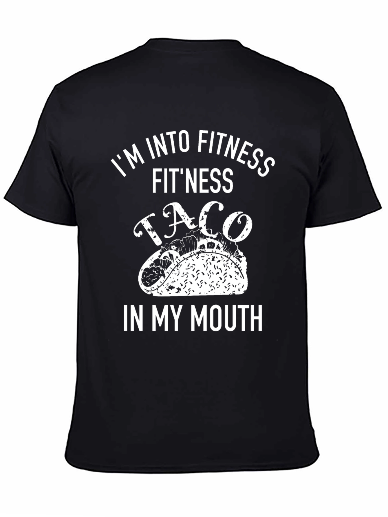 Fitness Taco Graphic Tee - Black Cotton T-Shirt