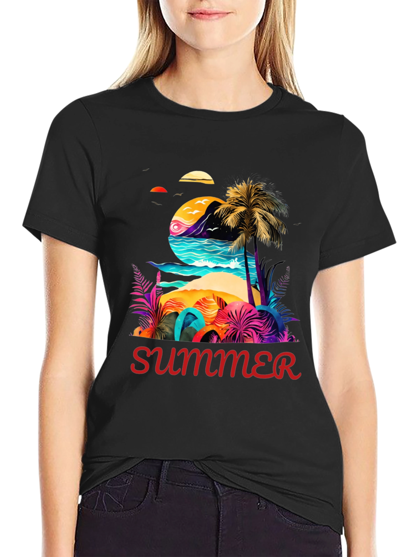 Summer Beach T-Shirt - Tropical Design