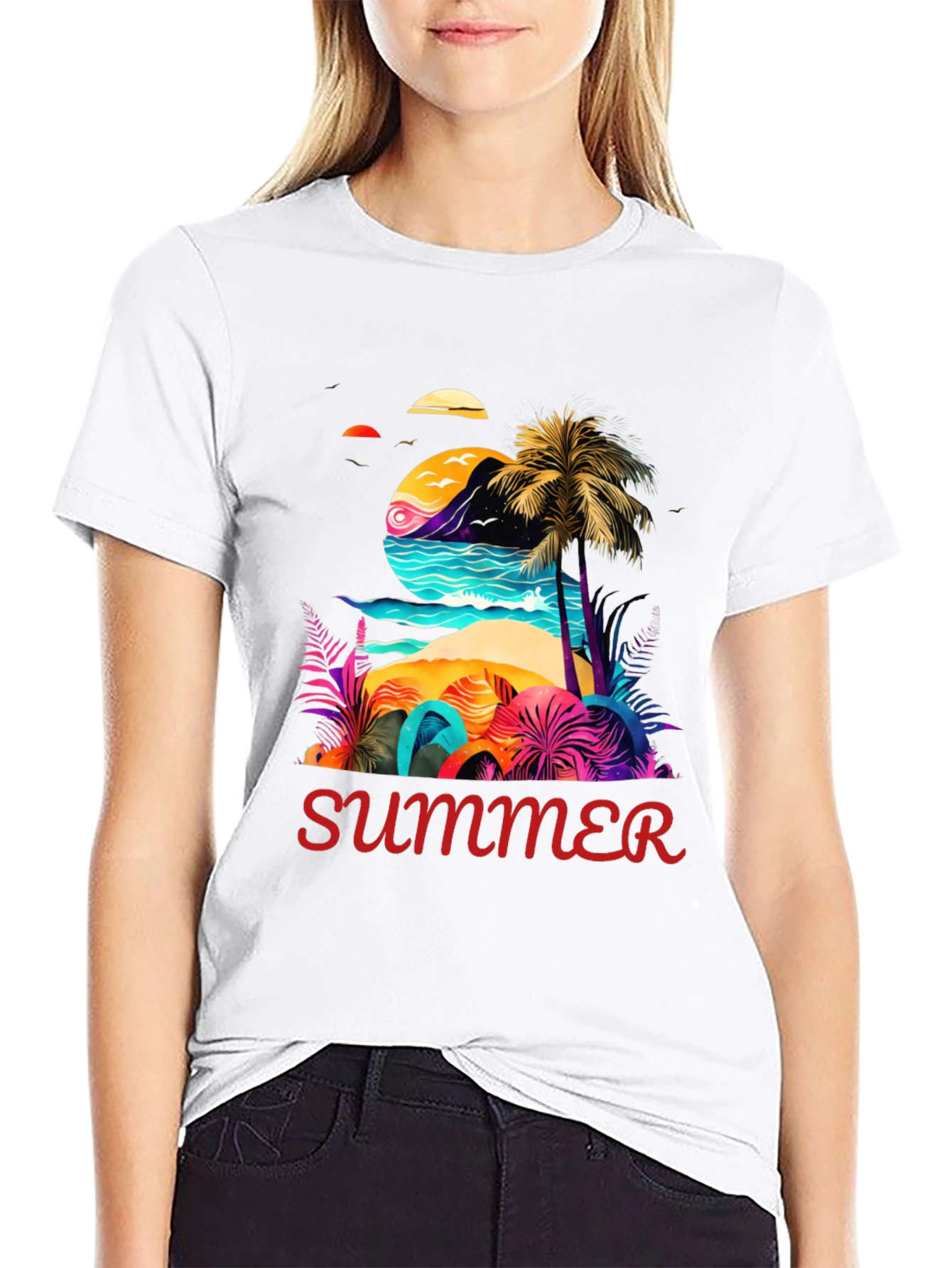 Summer Beach T-Shirt - Tropical Design