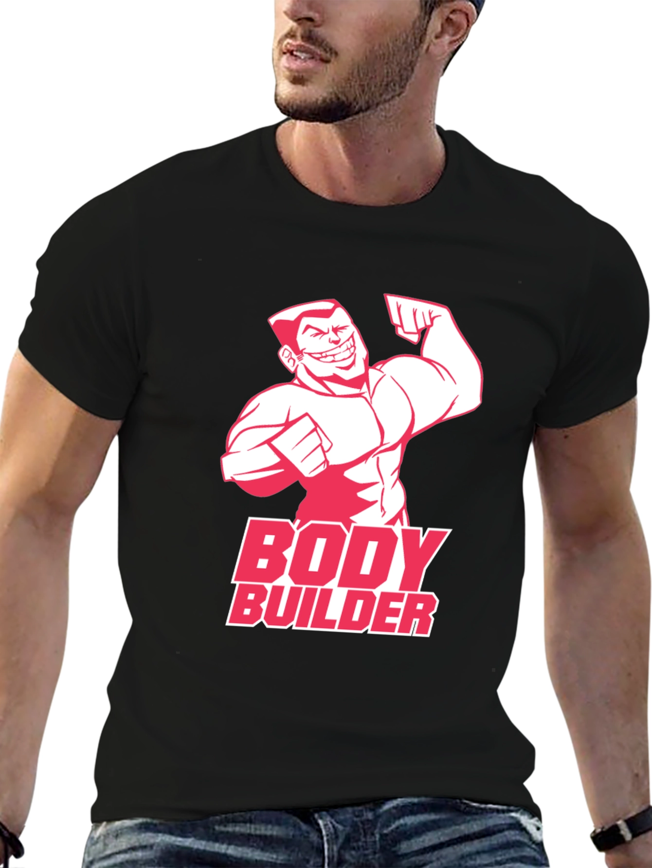 Bodybuilder Graphic Tee - Mens Black T-Shirt