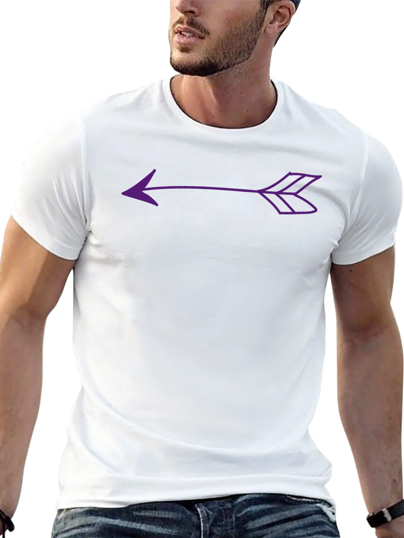 Arrow Graphic Tee - Black Casual T-Shirt