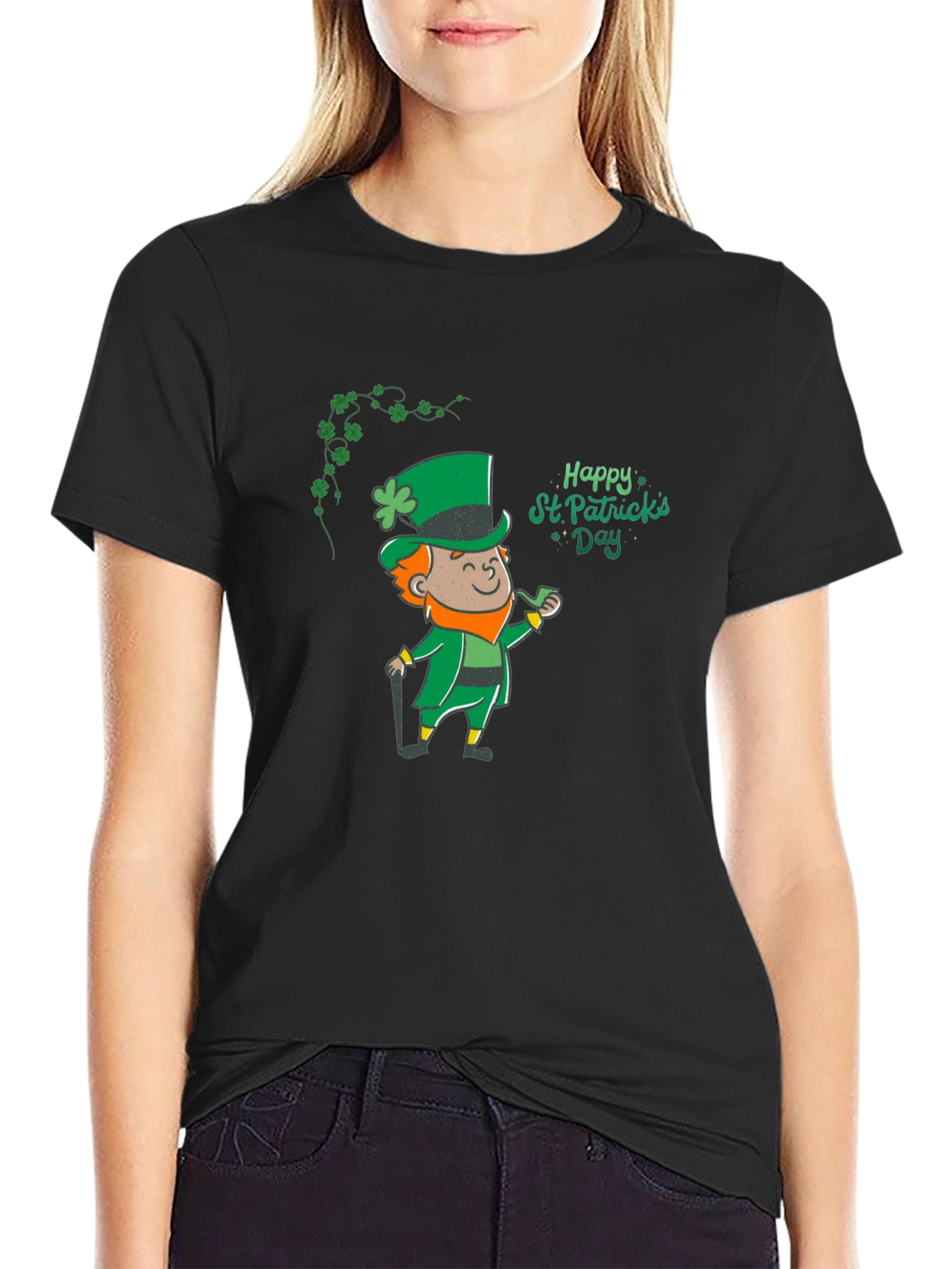 St. Patricks Day Leprechaun Black T-Shirt