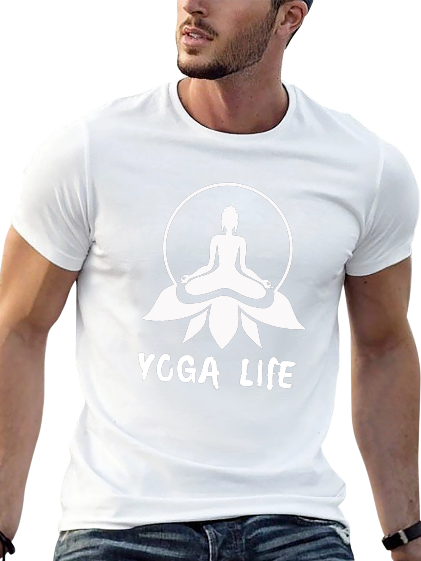 Yoga Life Buddha Graphic Tee - Black
