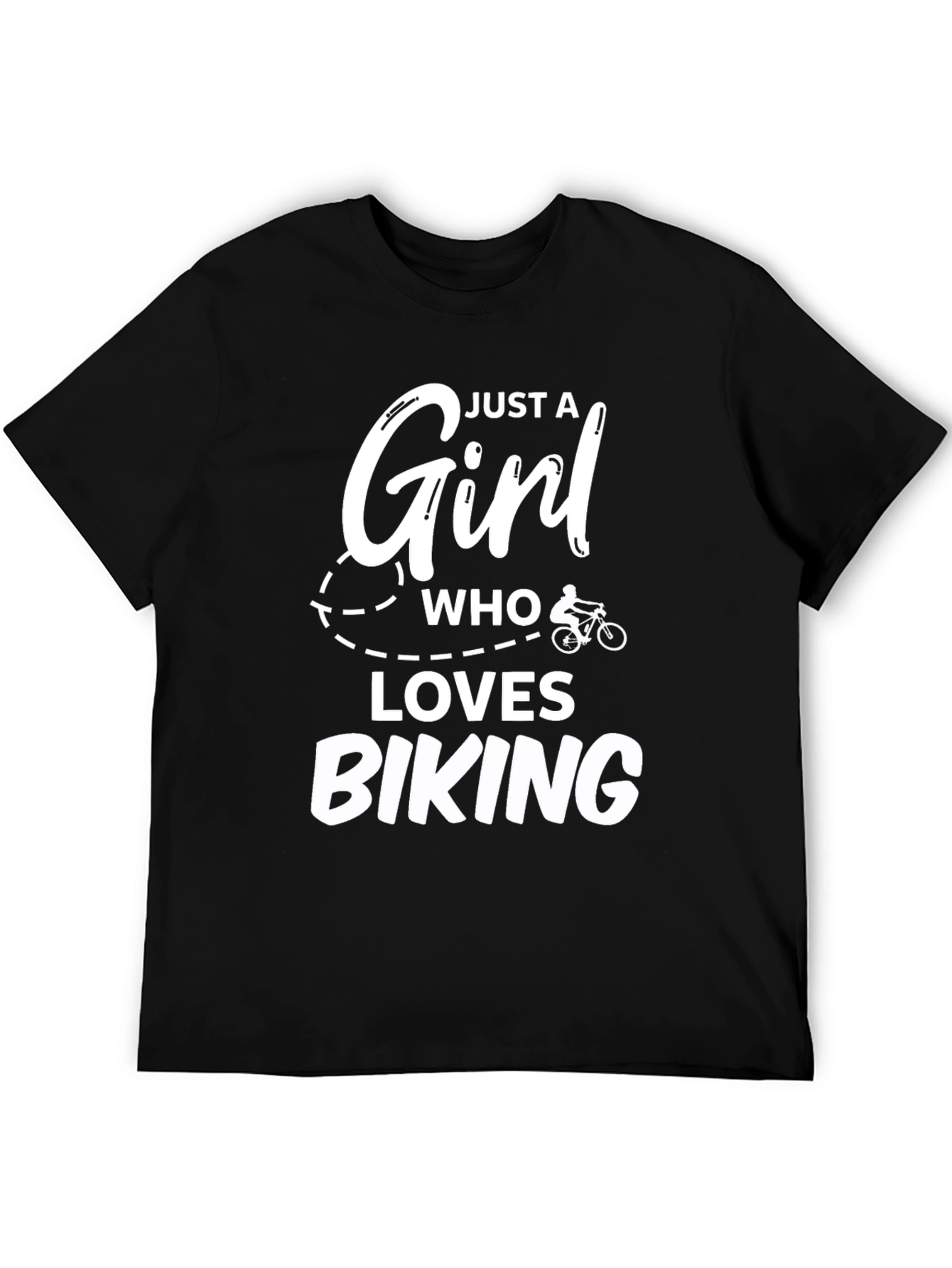 Girl Who Loves Biking T-Shirt - Black Tee